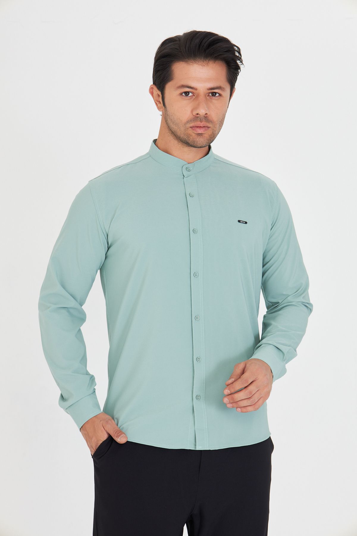 masso moda Yazlık Slim Fit Hakim Yaka Erkek Gömlek Günlük Kullanıma Ugun