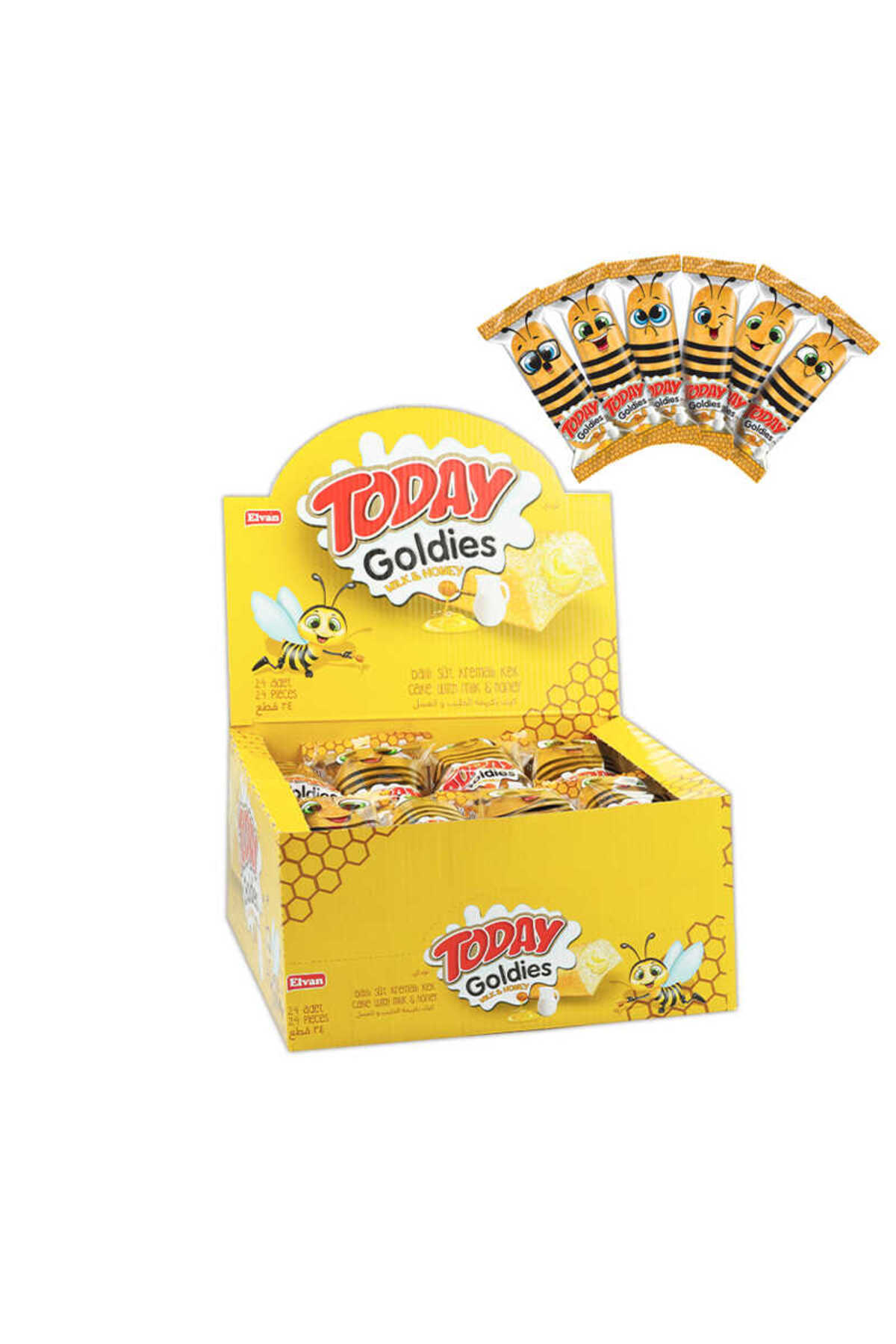 Elvan Today Goldies Ballı-sütlü 35 gram 24 Adet (1 KUTU)