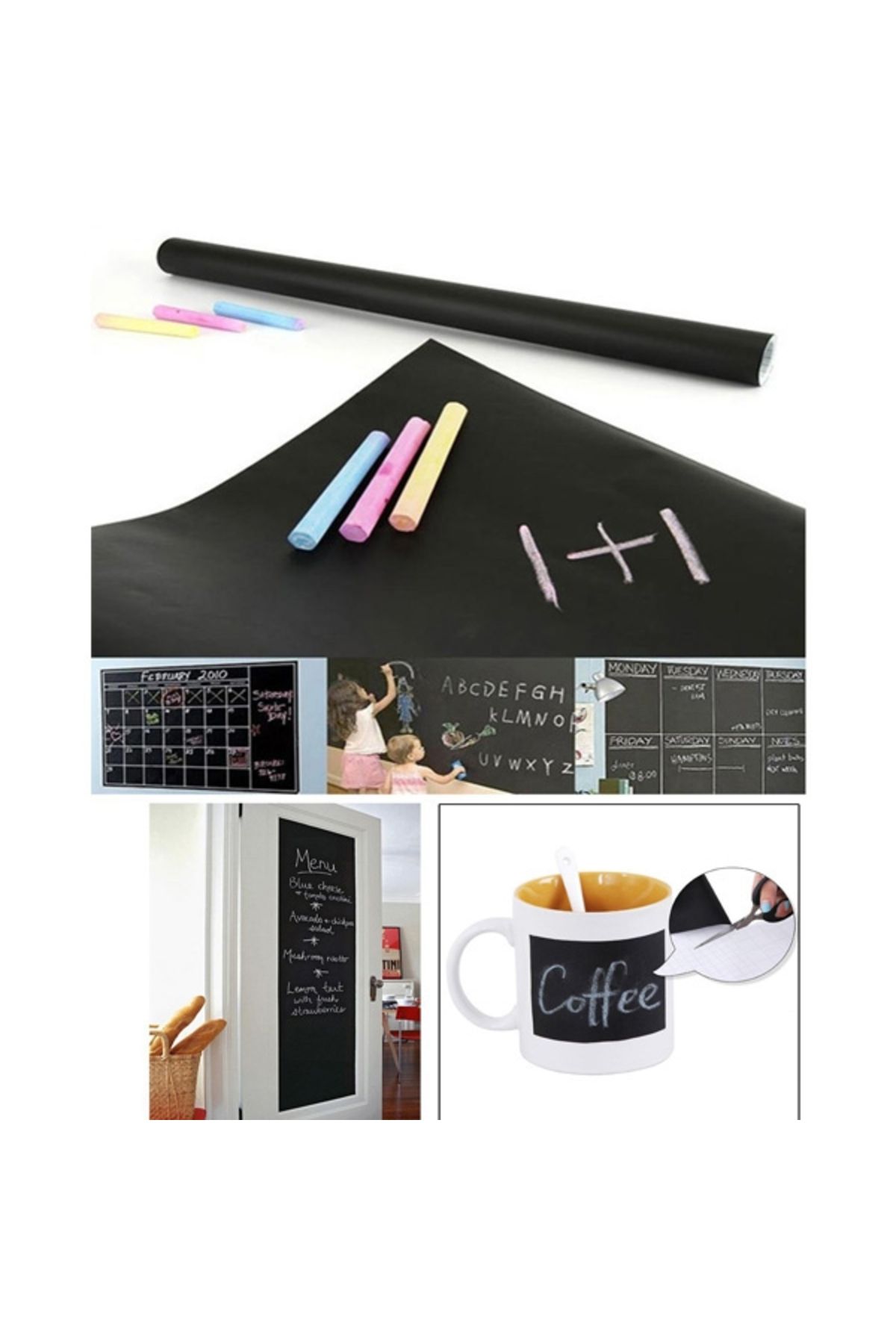 KfksStore Yapışkanlı Kara Tahta