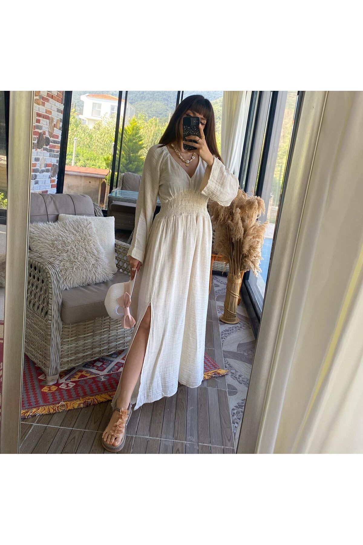 MODAGK BOHO HAM KETEN ELBİSE