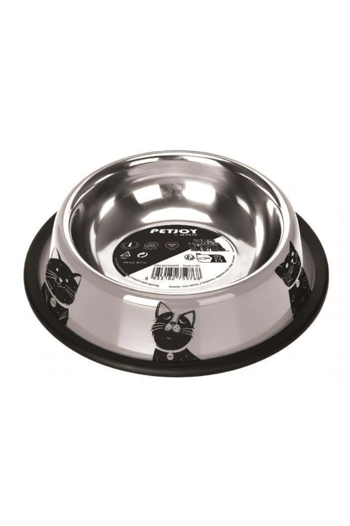 M-PETS Petjoy Catfamily Çelik Mama Kabı (L) 910ml