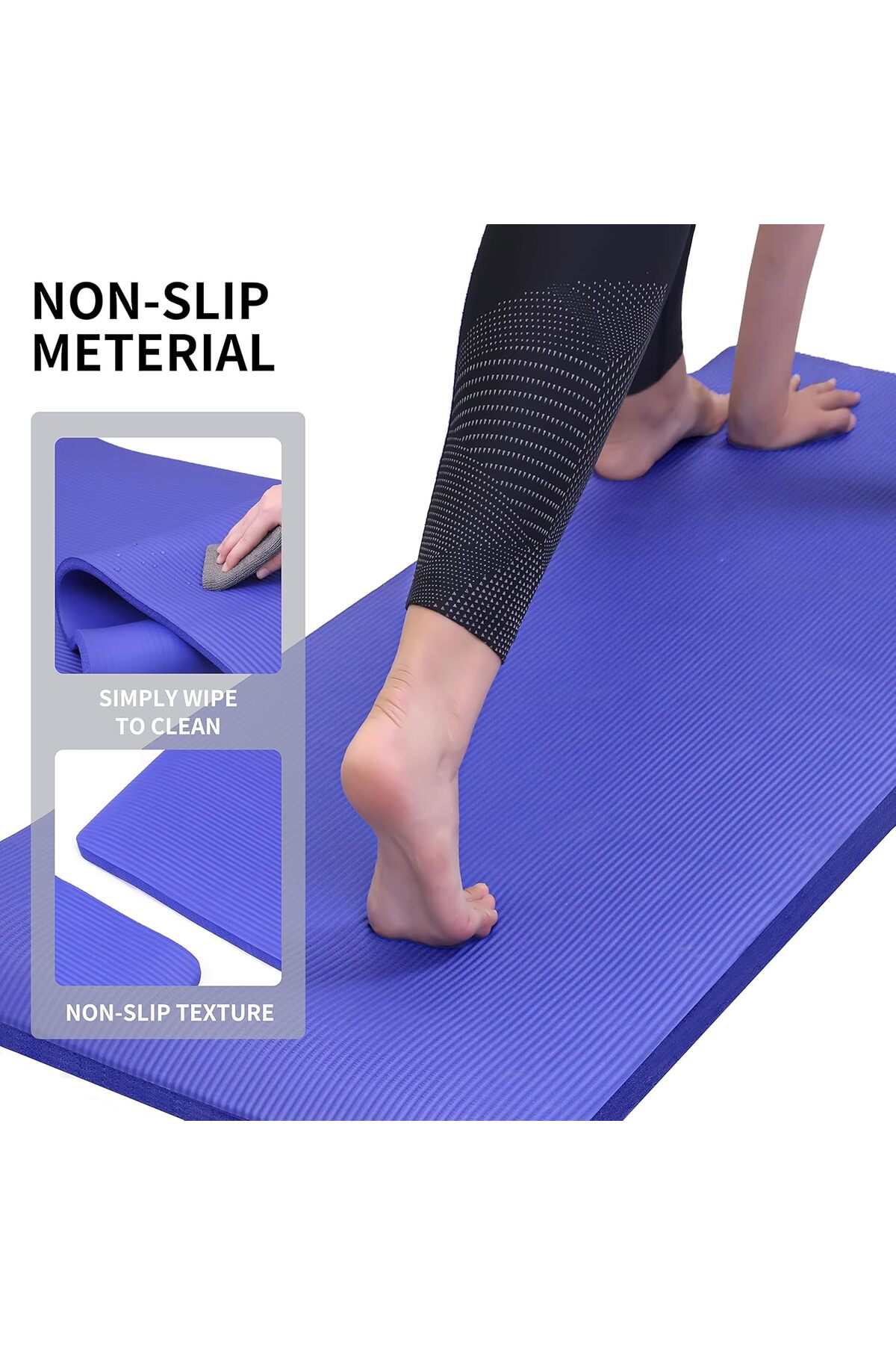 سجادة تمارين اليوغا عالية الكثافة بسمك 10 ملي مع فوم مريح لتمارين الرياضية واليوجا