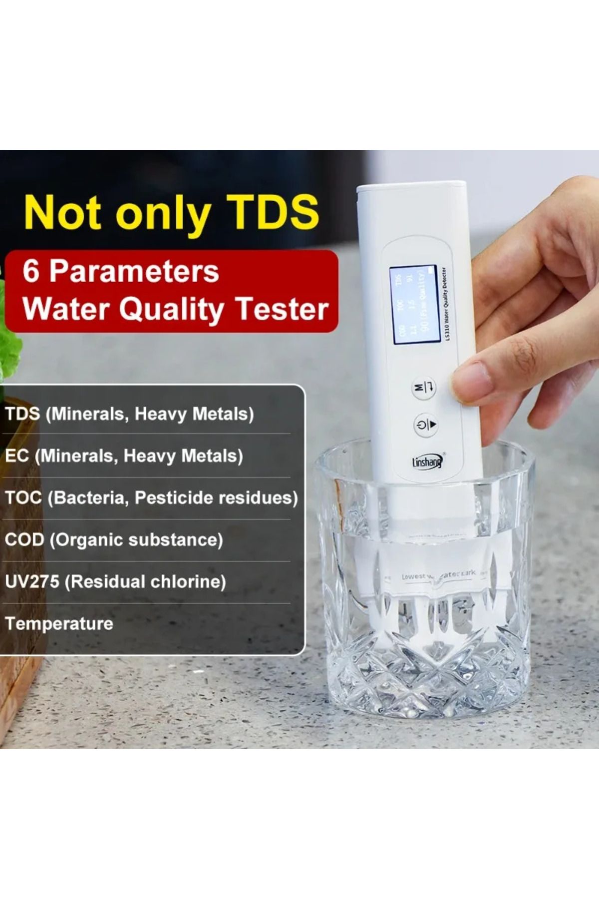 Choice-LS310 LS310 Water Quality Tester TDS TOC COD Multi-Parameter Waterproof IP67 EC Temperature 4 Backli 1