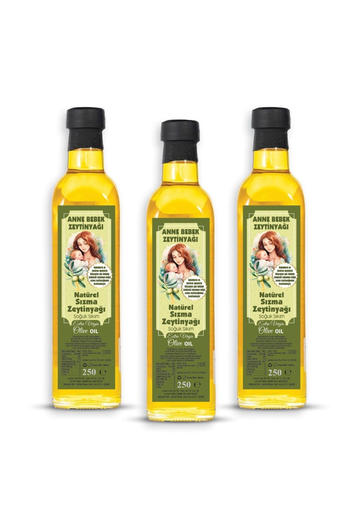 Zeytinderesi Anne Bebek Serisi Natürel Zeytinyağı 3x250 ML
