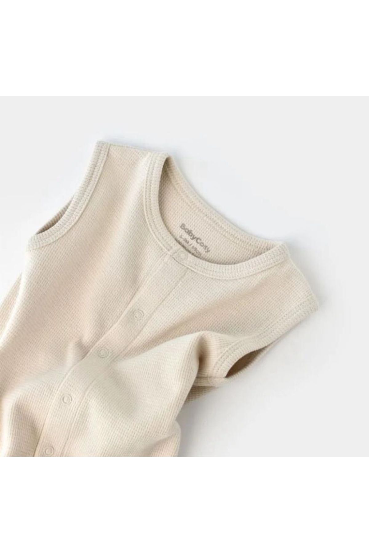 BabyCosy-100% Organic Cotton Waffle Baby Rompers 3