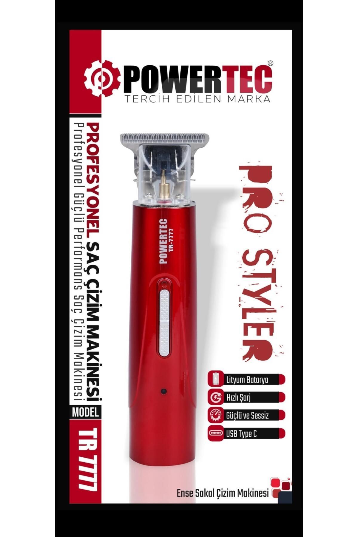 teknotrust 50 Hz / 60 Hz TR-7777 Pro Type-C Şarjlı Sakal Ense Vücut Kıl Tüy Lazer Öncesi Epilasyon Tıraş Çizim