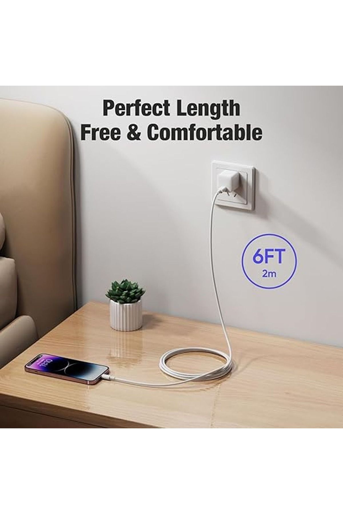 Apple-USB-C to Lightning Cable 2m, Fast Charging and Data Syncing – White 7
