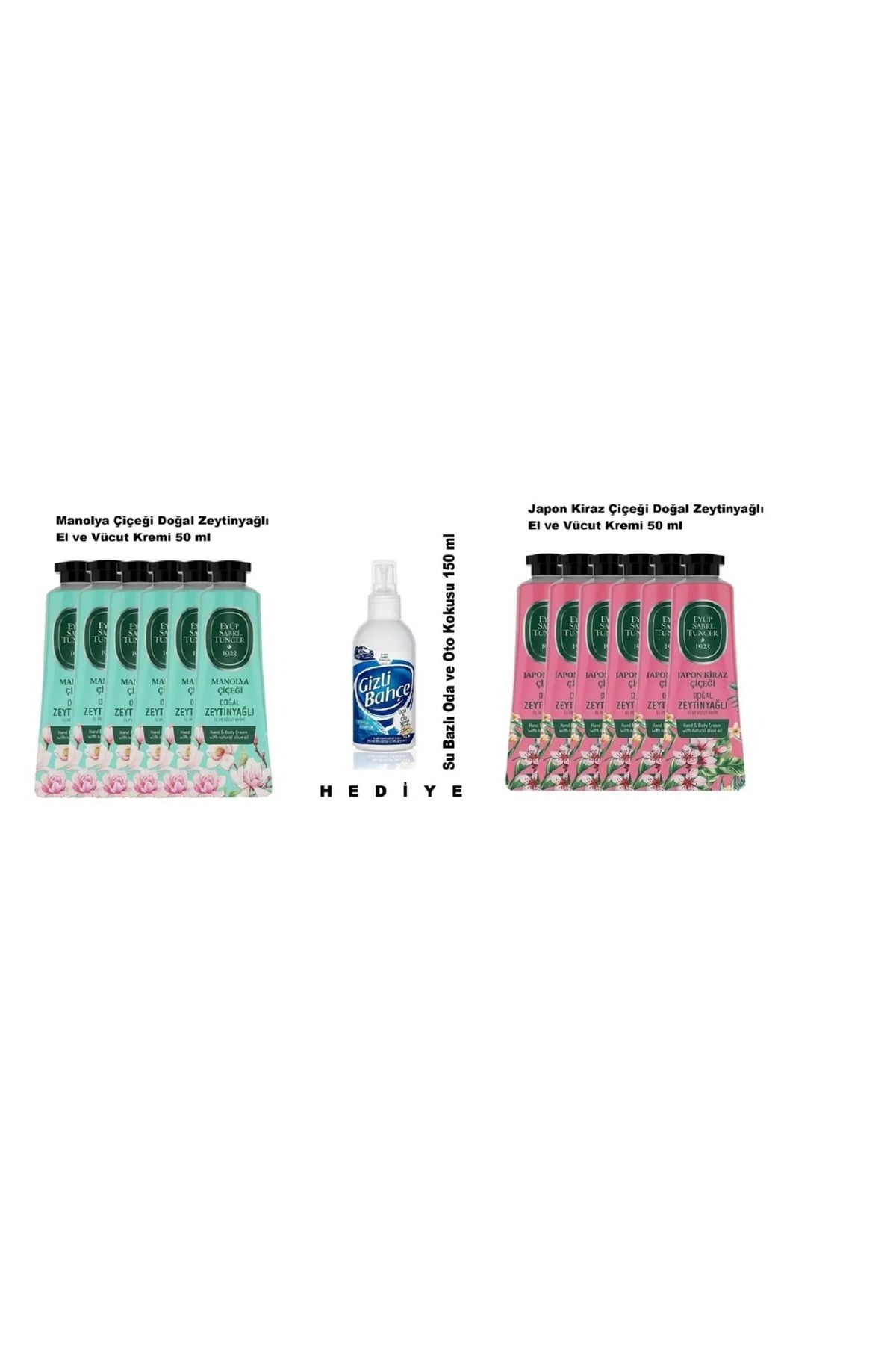 Eyüp Sabri Tuncer EYÜP SABRİ TUNCER MANOLYA -JAPON KİRAZ ÇİÇEĞİ EL VE VÜDUT KREMLERİ 50 ML X 12 ADET