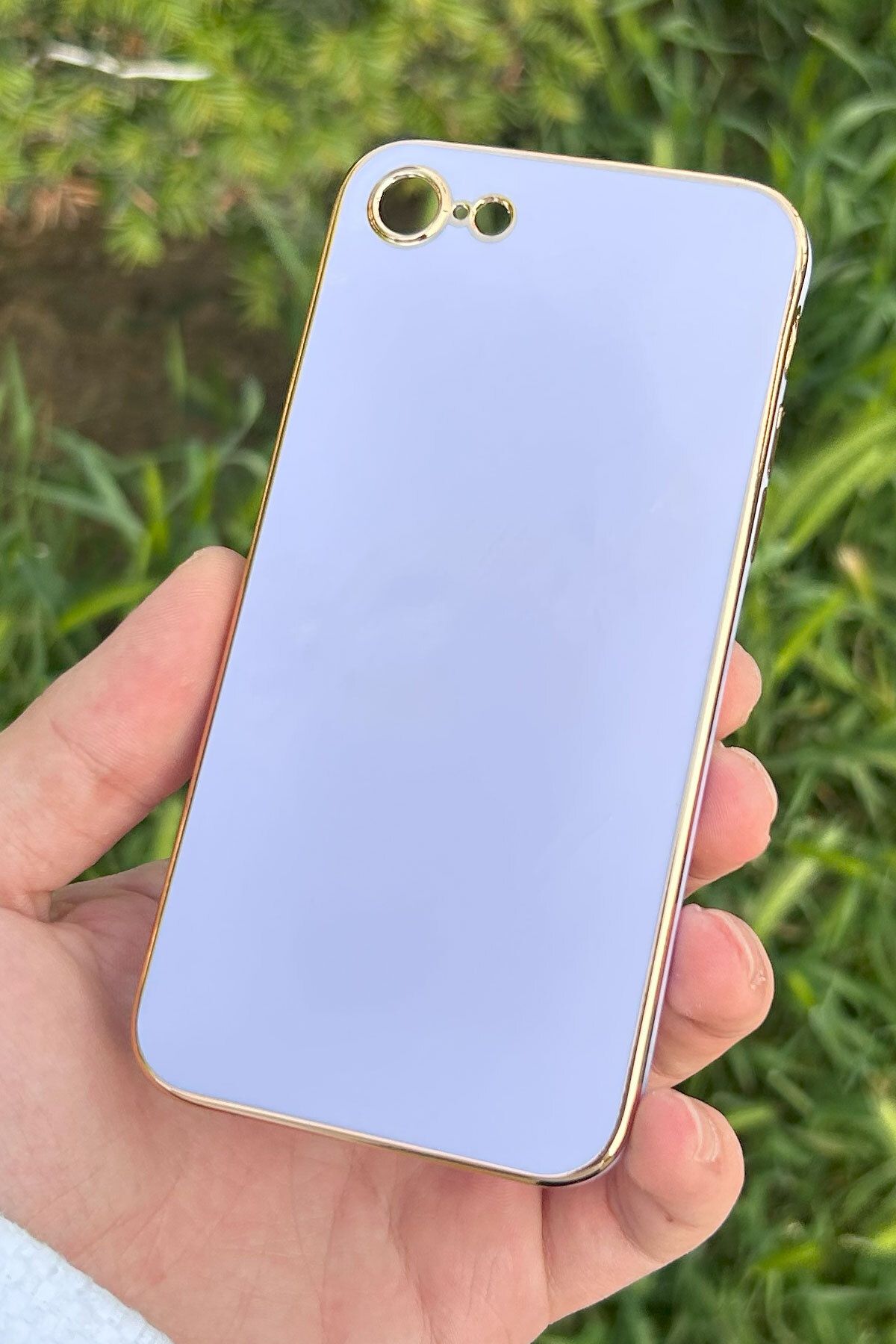 CEPSTOK iPhone 7/8/SE 2022 Kılıf Kenar Detaylı Yumuşak Parlak Silikon