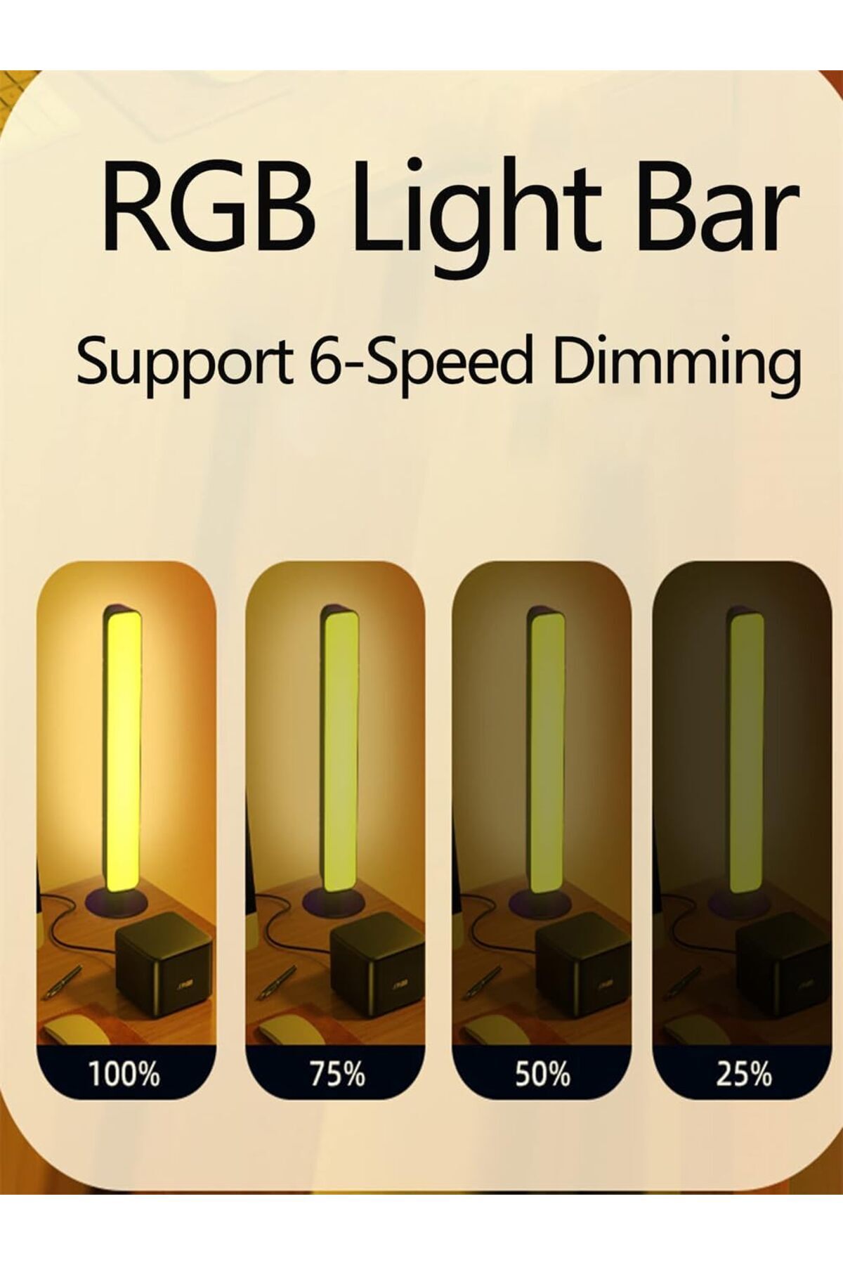 COOYA-RGB Desk Light, 16 hue gradient light strip,4 dynamic modes,Sound Reactive,for Room Ambient Lighting 6