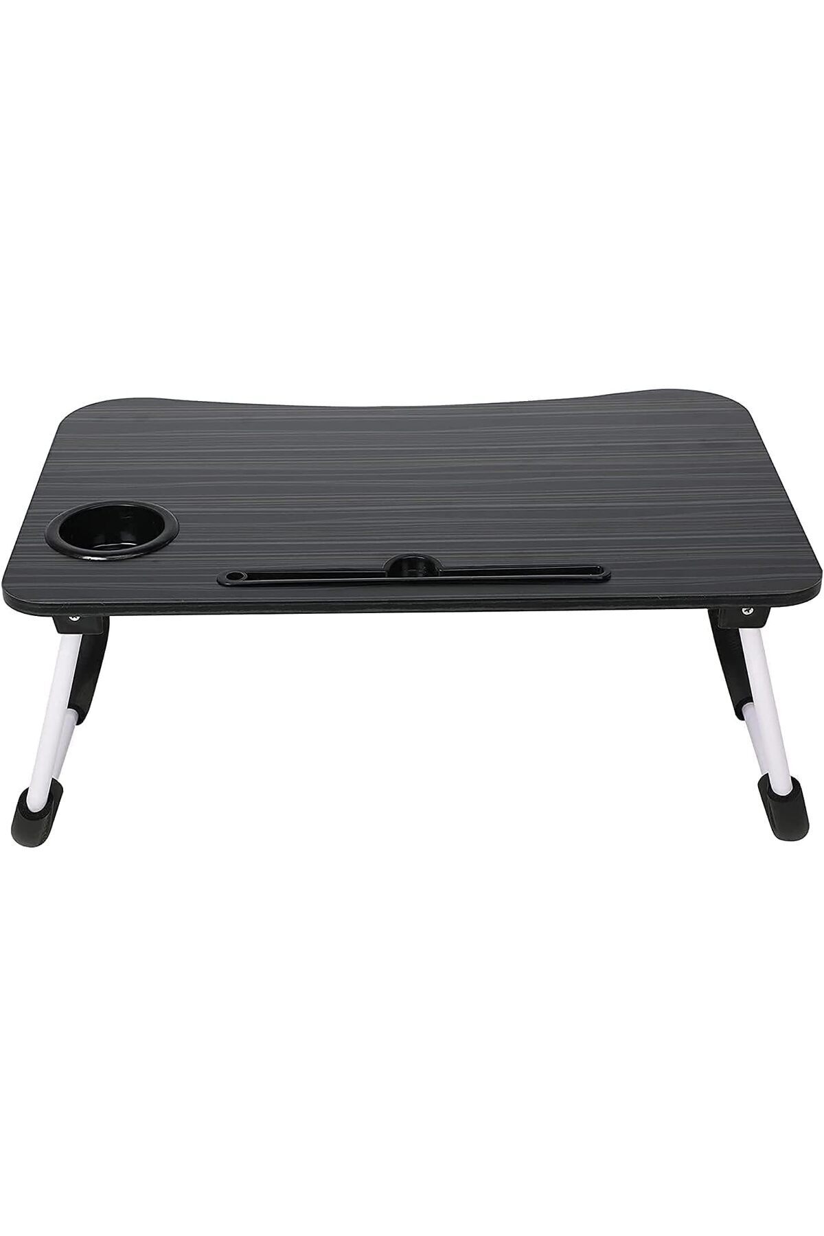 طاولة لابتوب للسرير محمولة قابلة للطي مع حامل أكواب للعمل وتناول الطعام والكتابة، لون اسود