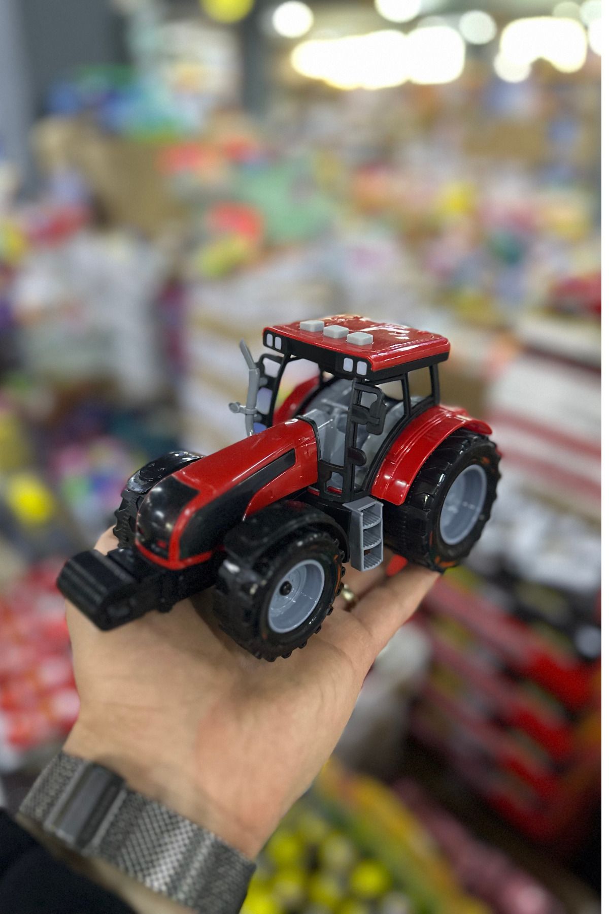craftivio Kırmızı Sesli Ve Pilli Sürtmeli Traktör Oyuncak Araba