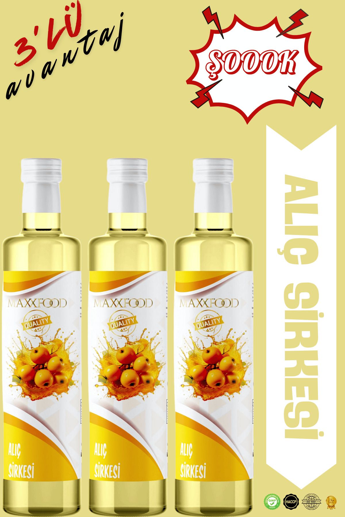 maxxfood ALIÇ SİRKESİ DOĞAL FERMANTASYON (hawthorn vinegar) 500Ml