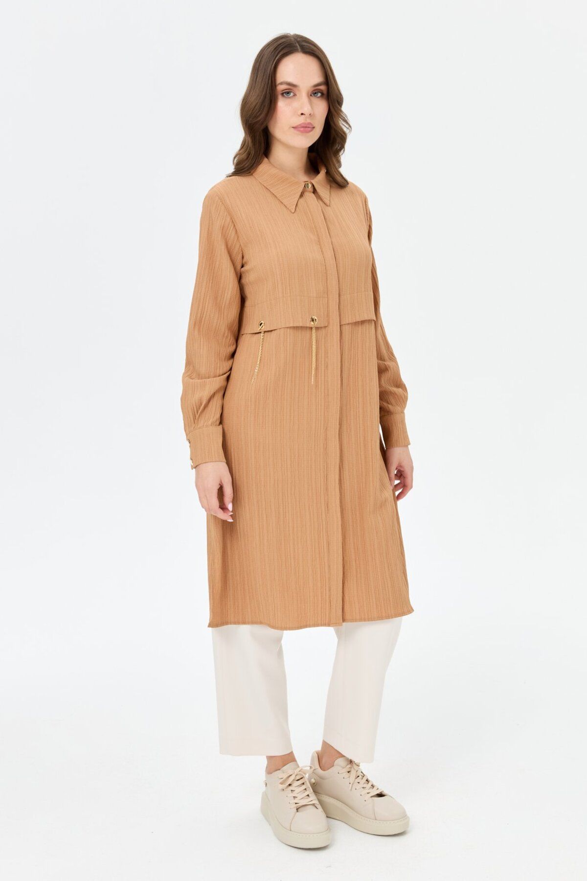 Esswaap-Capsule Detailed Savior Tunic Camel 4