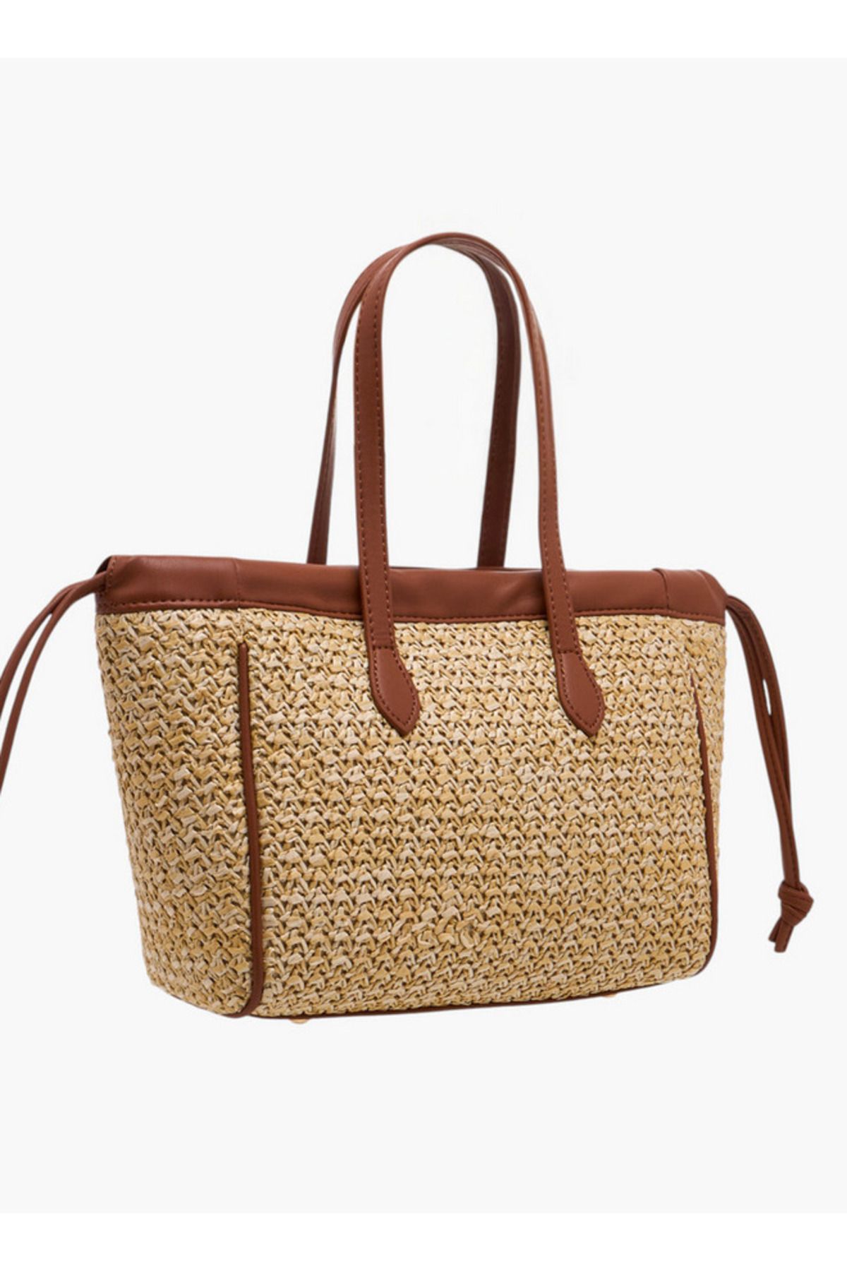 Flora Bella by Shoexpress-Textured Tote Bag with Double Handle and Magnetic Button Closure 3