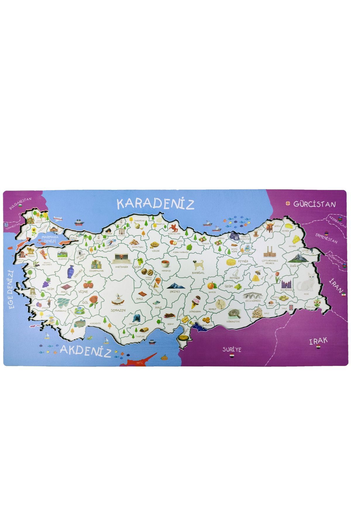 aydede ahşap Türkiye Puzzle ve Kültür Haritası Yapboz Eğitici Oyuncak