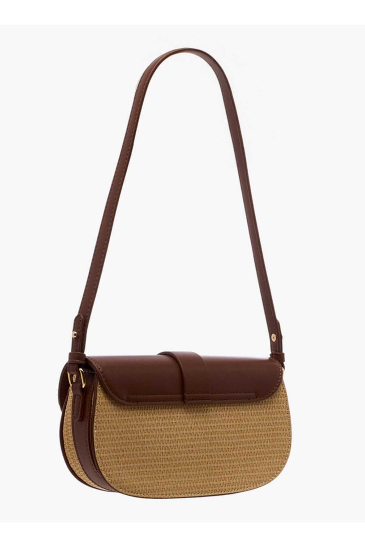 Flora Bella by Shoexpress-Textured Shoulder Bag with Adjustable Strap and Magnetic Button Closure 3