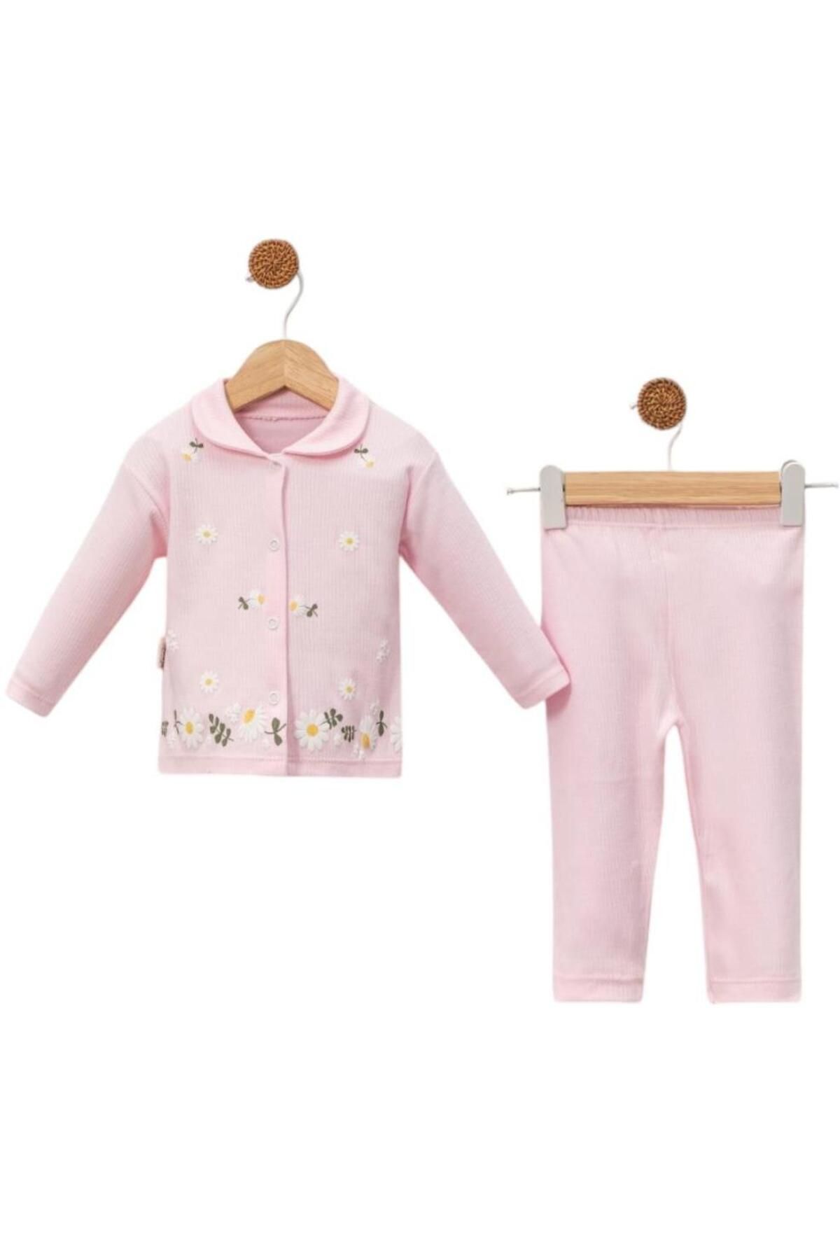RAMADA %100 pamuk çiçek desenli bebek pijama takım