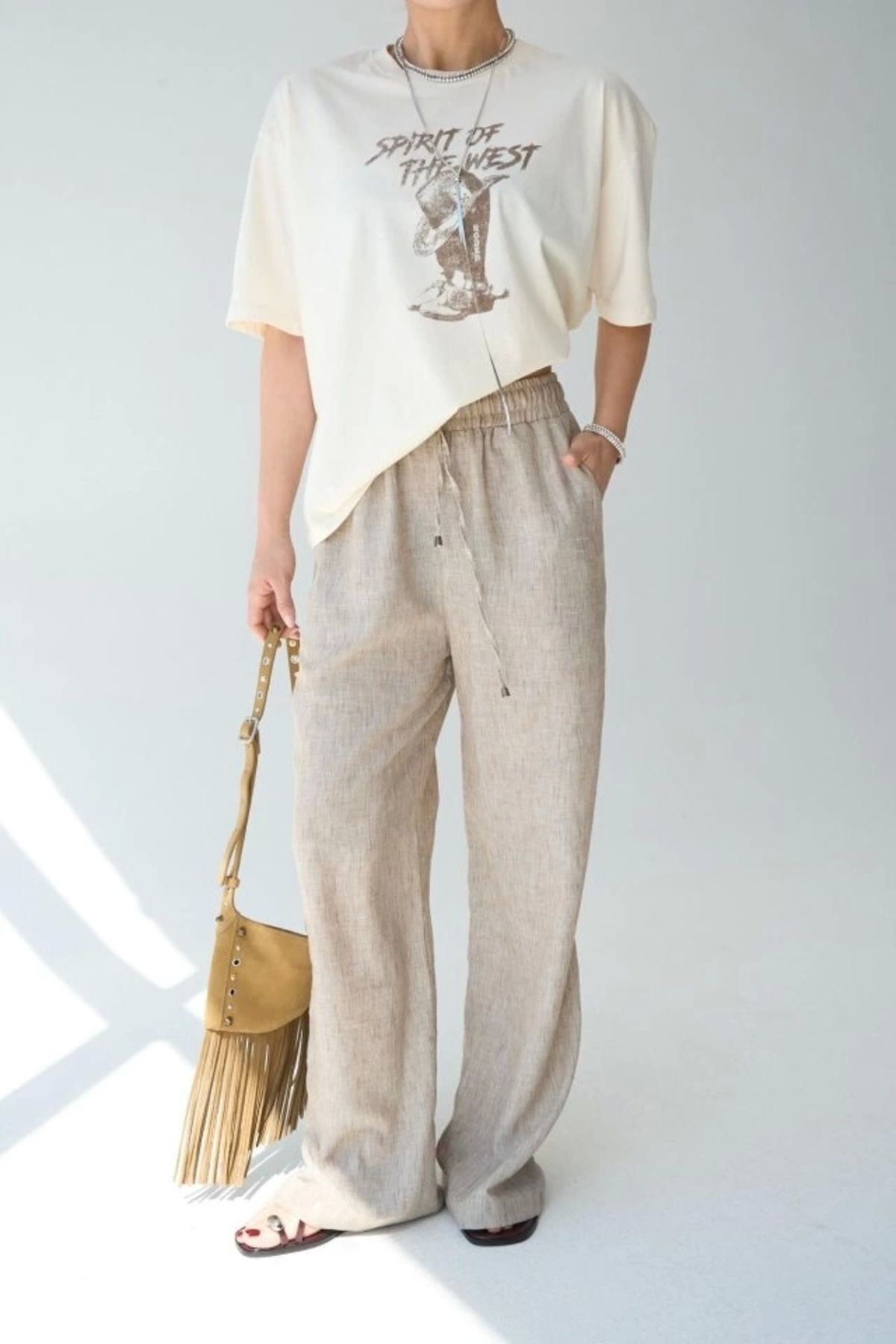 nedo7 Dokuma Pantolon - Camel