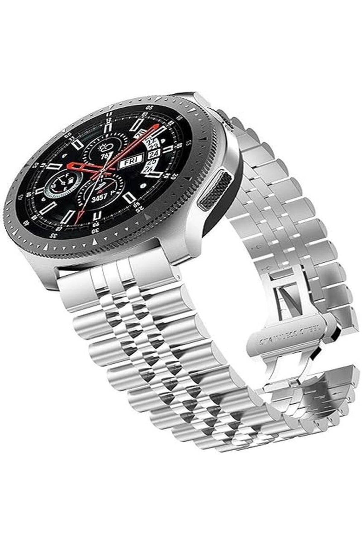 Alstrap Huawei Watch Gt5/Gt4/Gt3 Pro 46mm Uyumlu Rolex Tasarım Paslanmaz Çelik Rolex Kordon