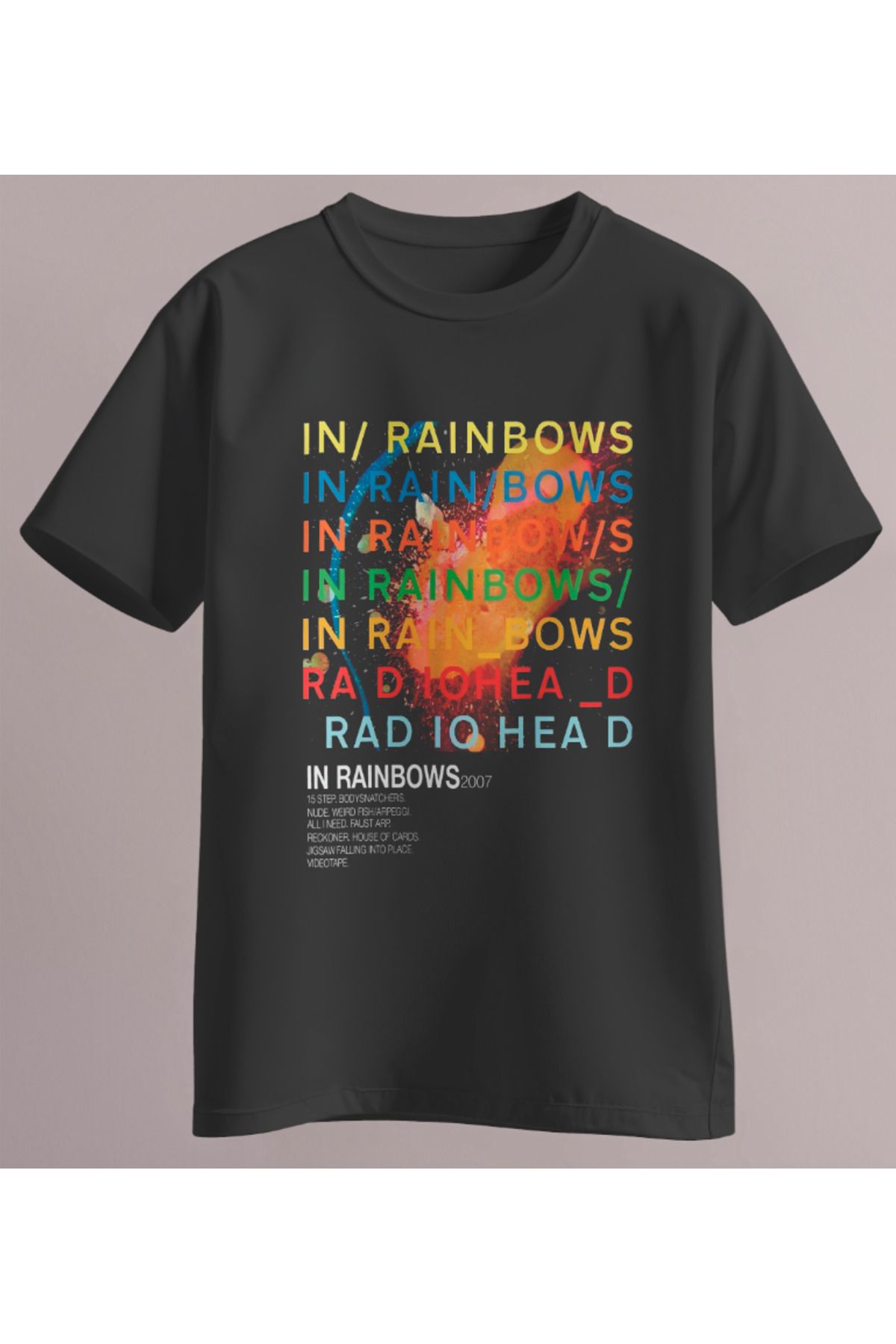 Ladrima IN RAINBOWS Albüm Ön Arka Baskılı Radiohead Regular Size Tişört