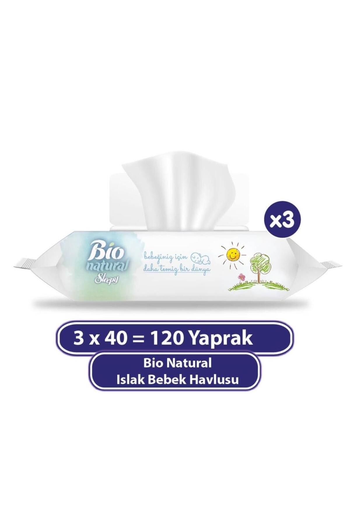 Skygo Sleepy Bio Natural Islak Havlu Mendil 3x40 120 Yaprak