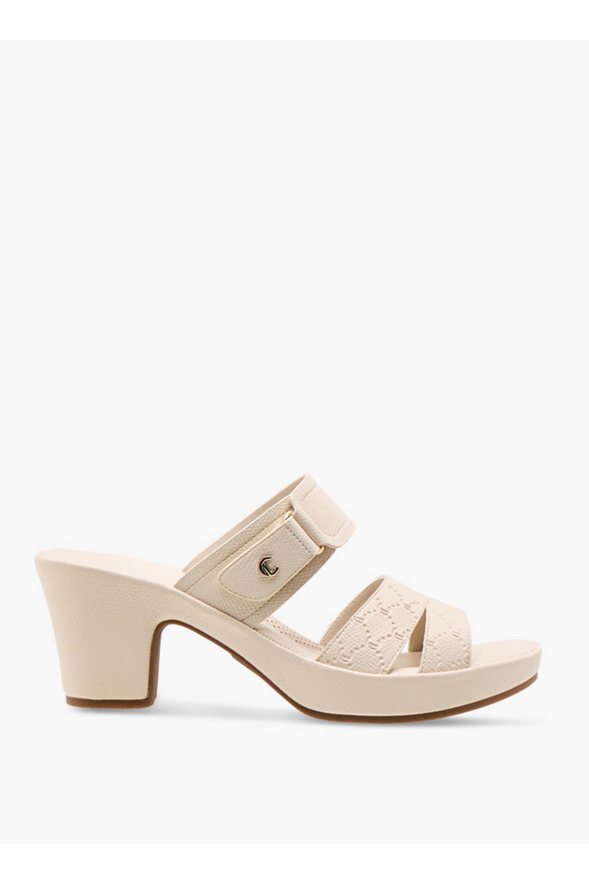 Le Confort-Textured Slip-On Sandals with Block Heels 3
