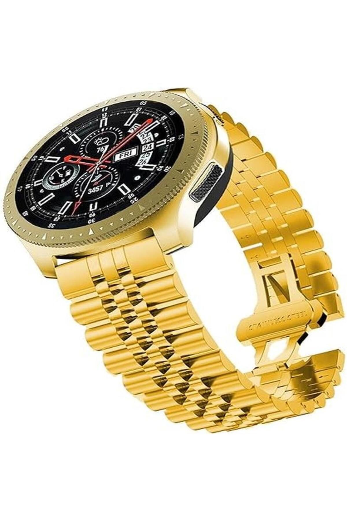 Alstrap Huawei Watch Gt5/Gt4/Gt3 Pro 46mm Uyumlu Rolex Tasarım Paslanmaz Çelik Rolex Kordon