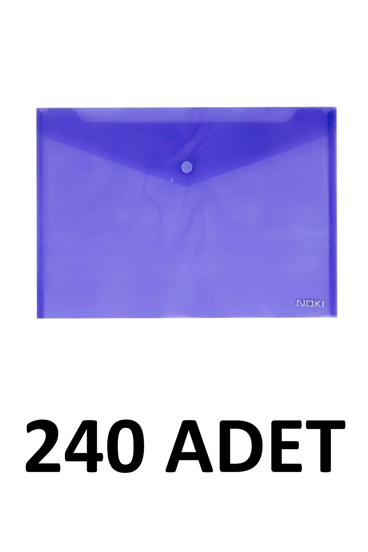 Noki 240 Adet Şeffaf A4 Çıtçıtlı Dosya Zarf Dosya Pembe