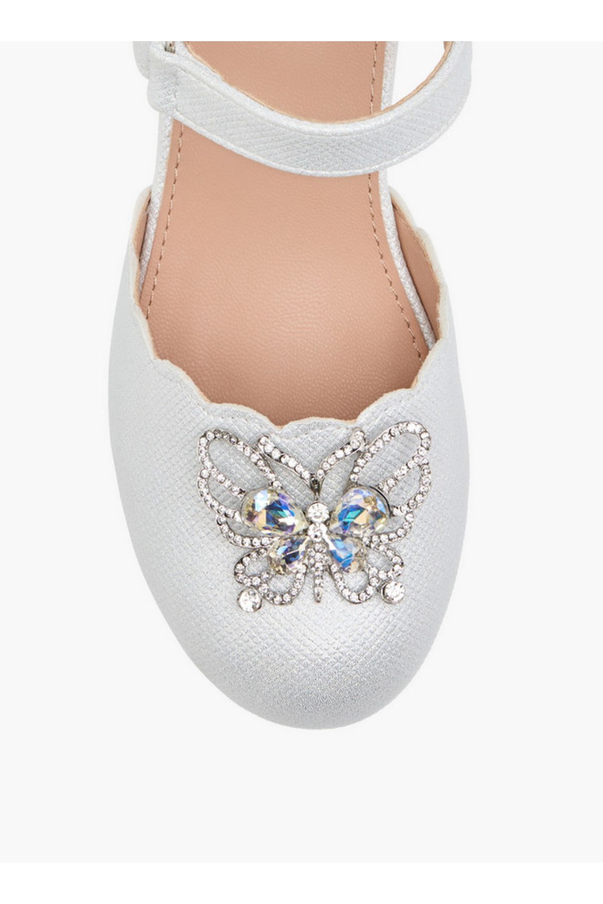 Flora Bella by Shoexpress-Embellished Block Heel Shoes with Hook and Loop Closure 4