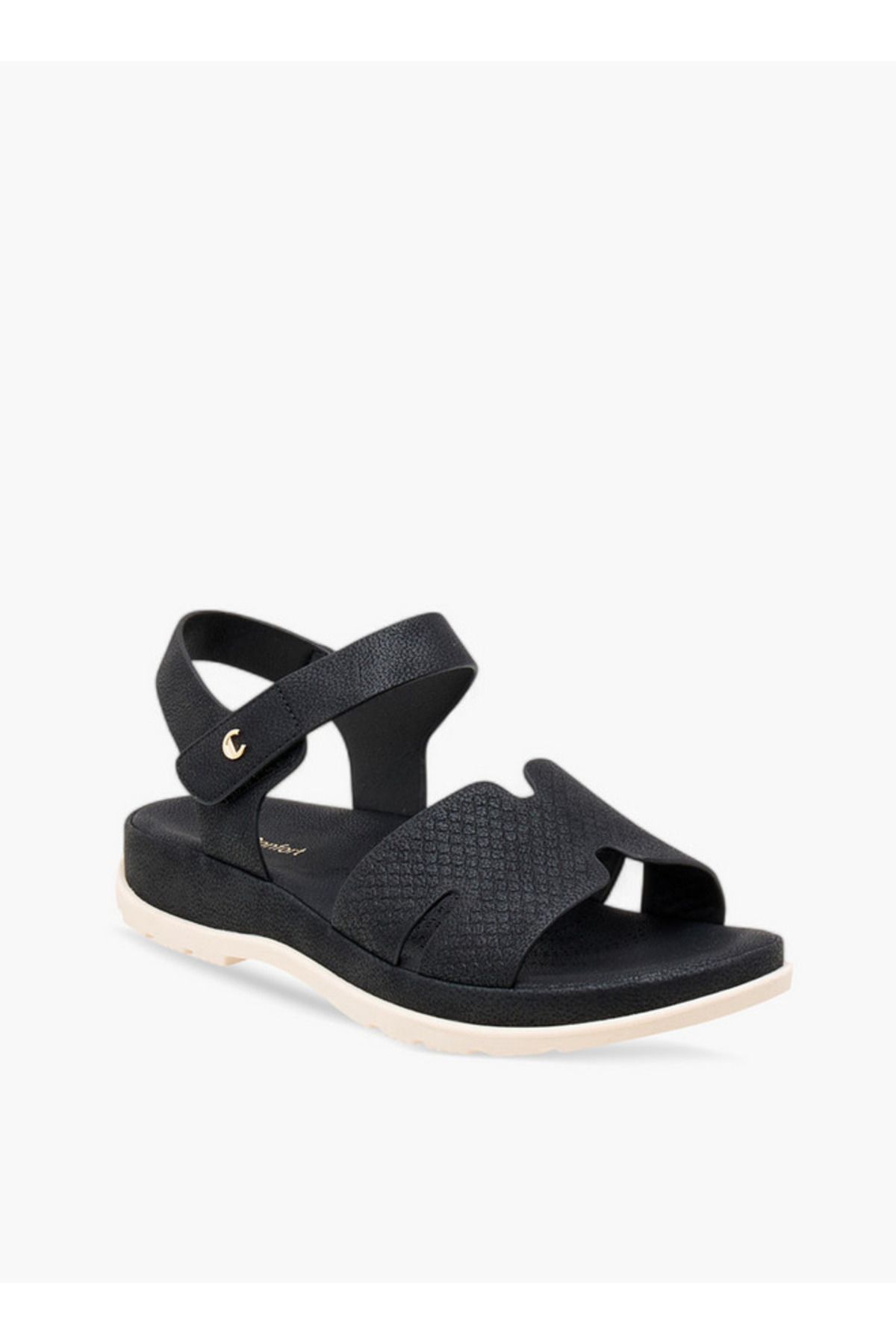 Le Confort-Textured Comfort Sandals with Hook and Loop Closure 2