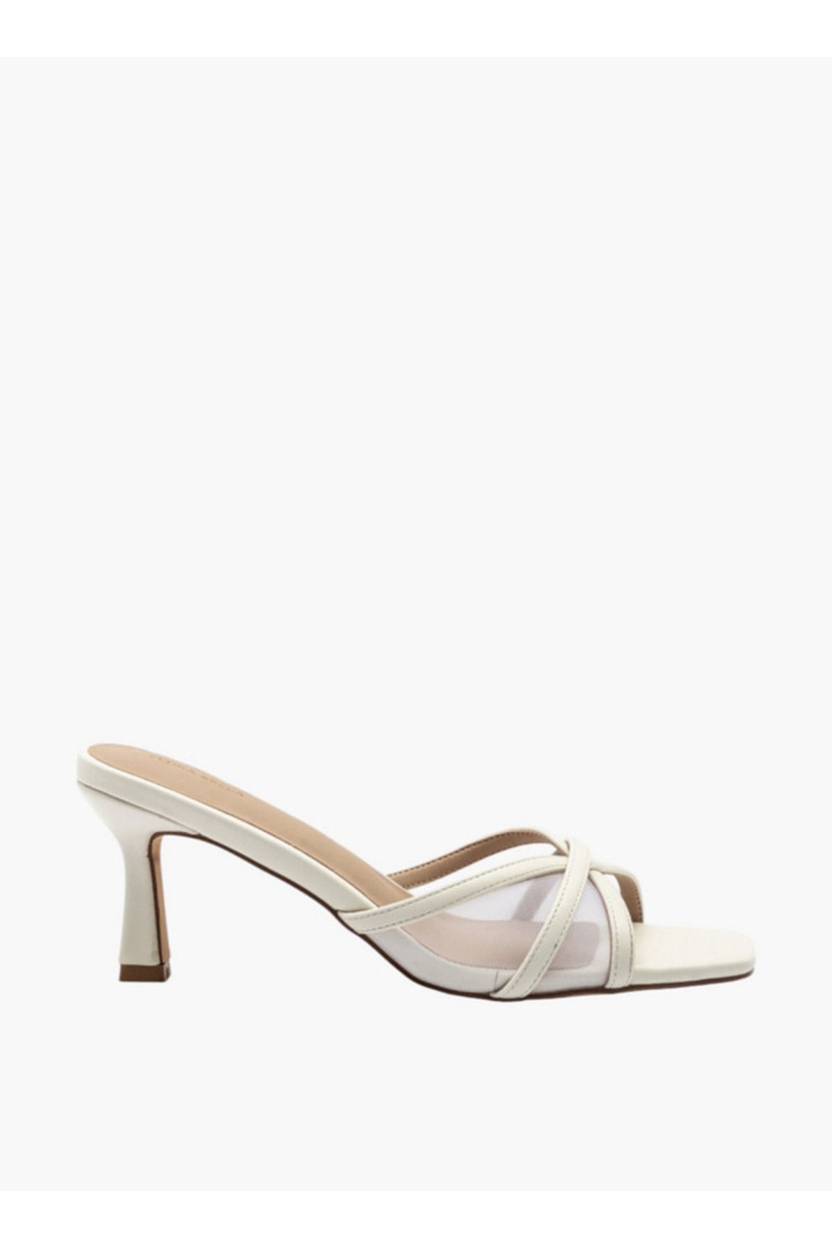 Flora Bella by Shoexpress-Solid Cross Strap Slip-On Sandals with Flared Heels 3