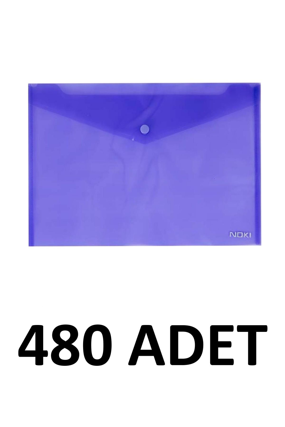 Noki 480 Adet Şeffaf A4 Çıtçıtlı Dosya Zarf Dosya Pembe
