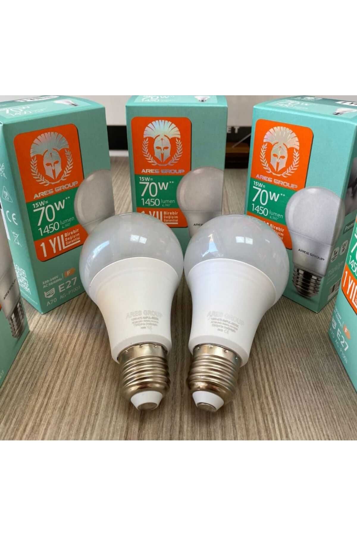 ARES 15W LED AMPUL TASARRUFLU BEYAZ YÜKSEK IŞIK E-27 1450 LÜMEN