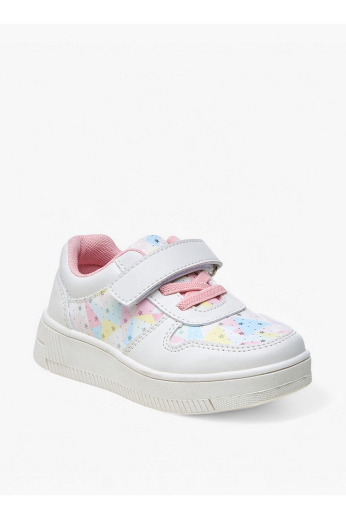 Flora Bella by Shoexpress-Star Print Sneakers with Hook and Loop Closure 2
