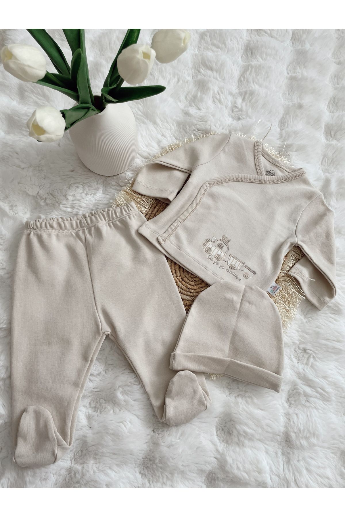 PUFF Puffbaby PCS 3 lü HASTANE ÇIKIŞ SETİ YENİDOĞAN KIYAFETİ 0-3 AY