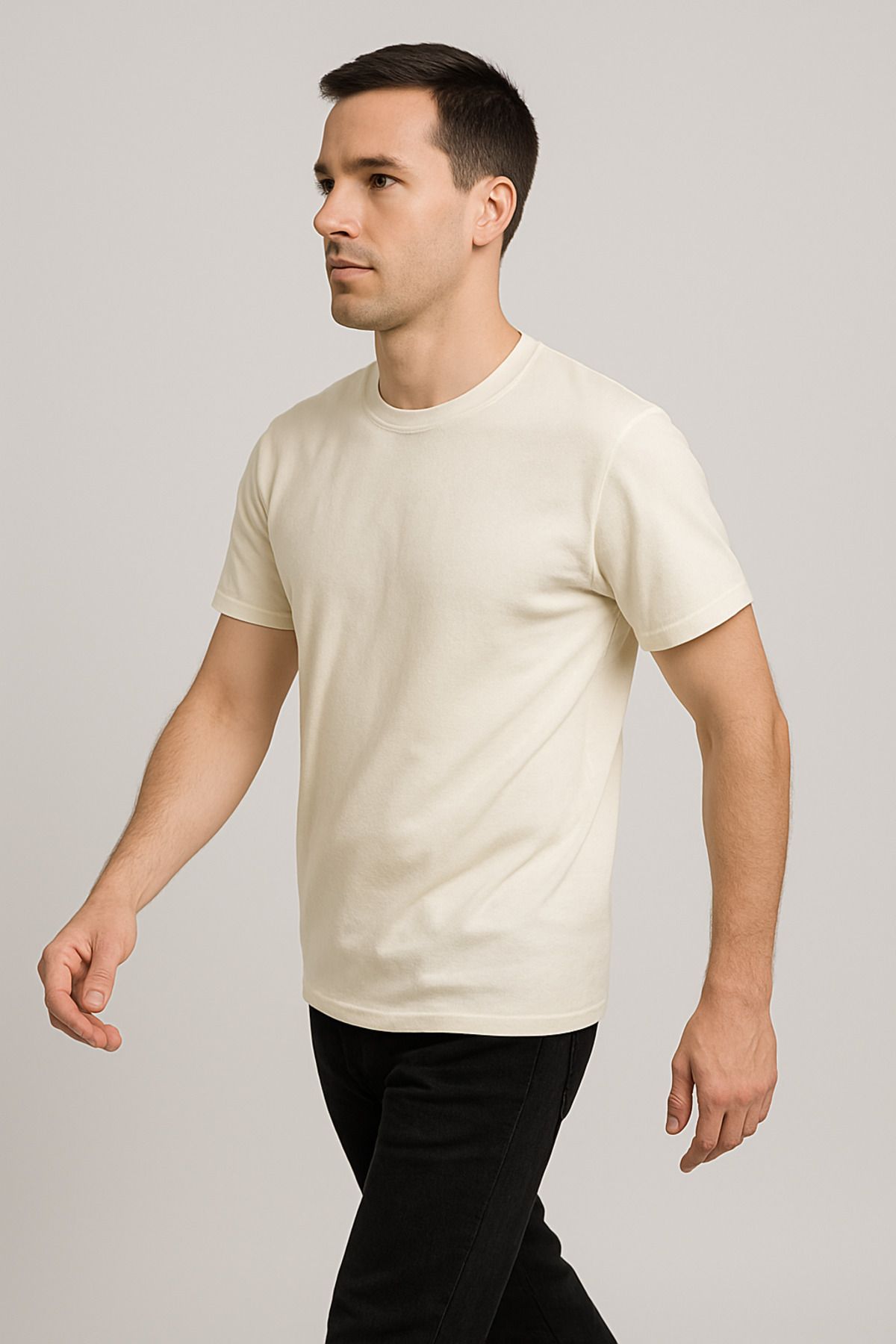 LeiraGYM Beyaz Desenli Erkek T-Shirt