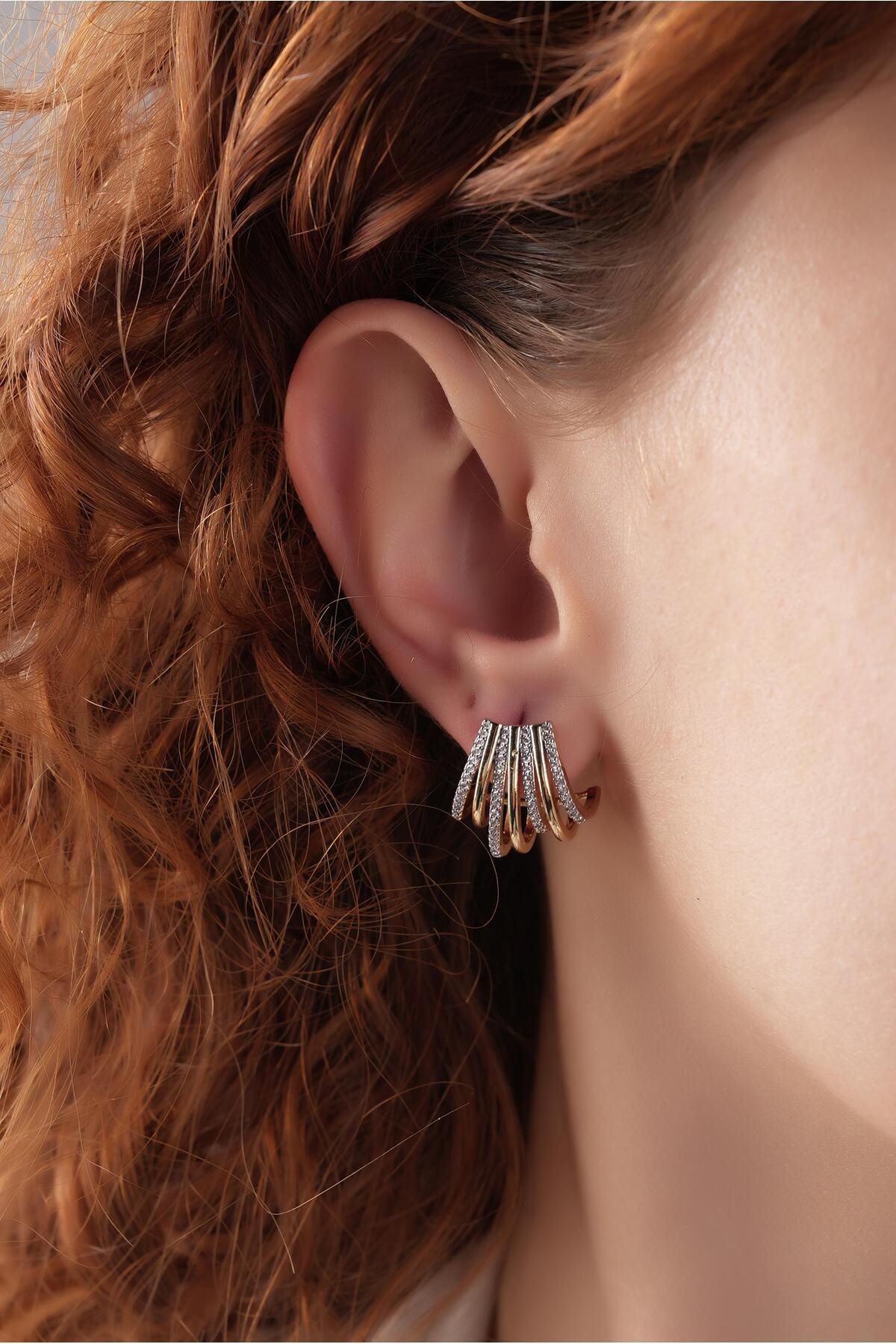 Çlk Accessories Premium Taşlı Çoklu Görünüm Küpe 35754