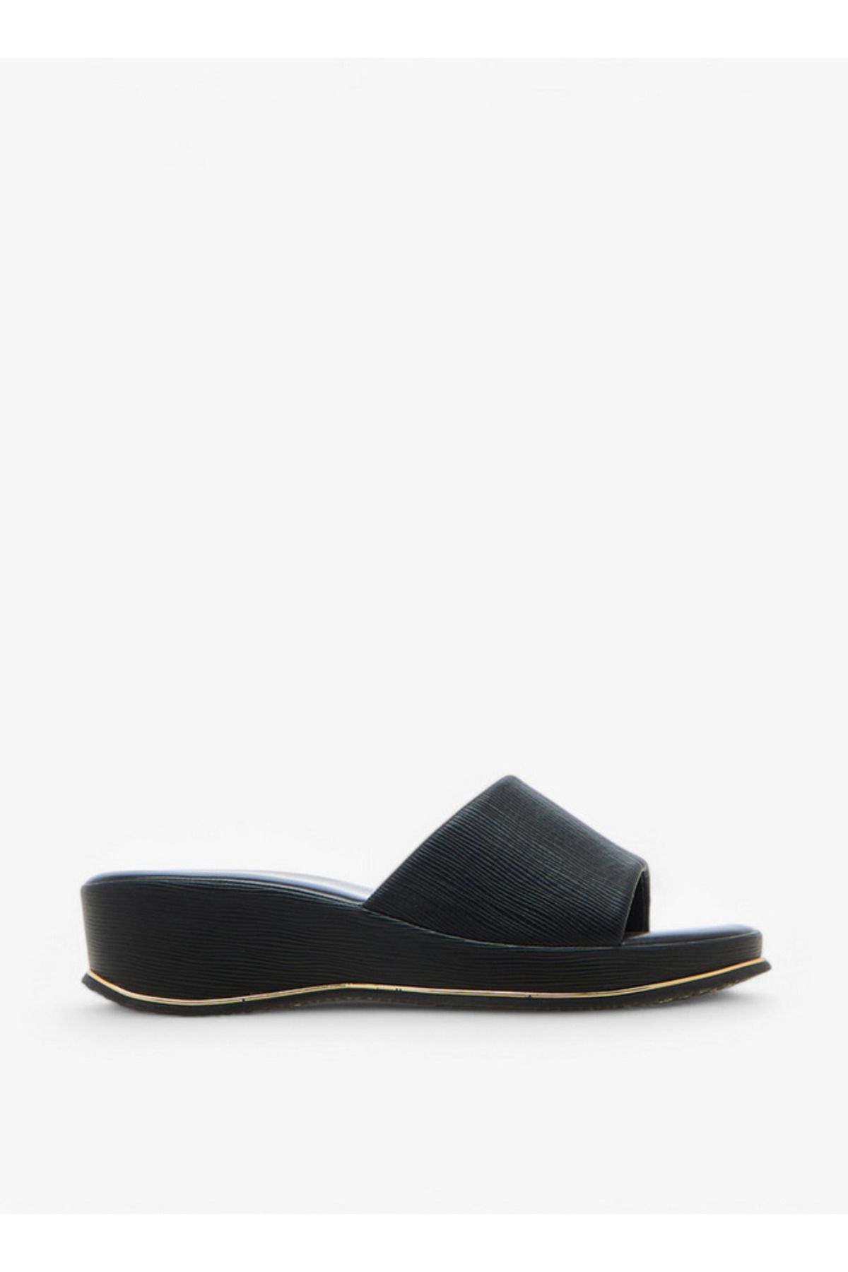 Flora Bella by Shoexpress-Textured Slip-On Sandals with Wedge Heel 3
