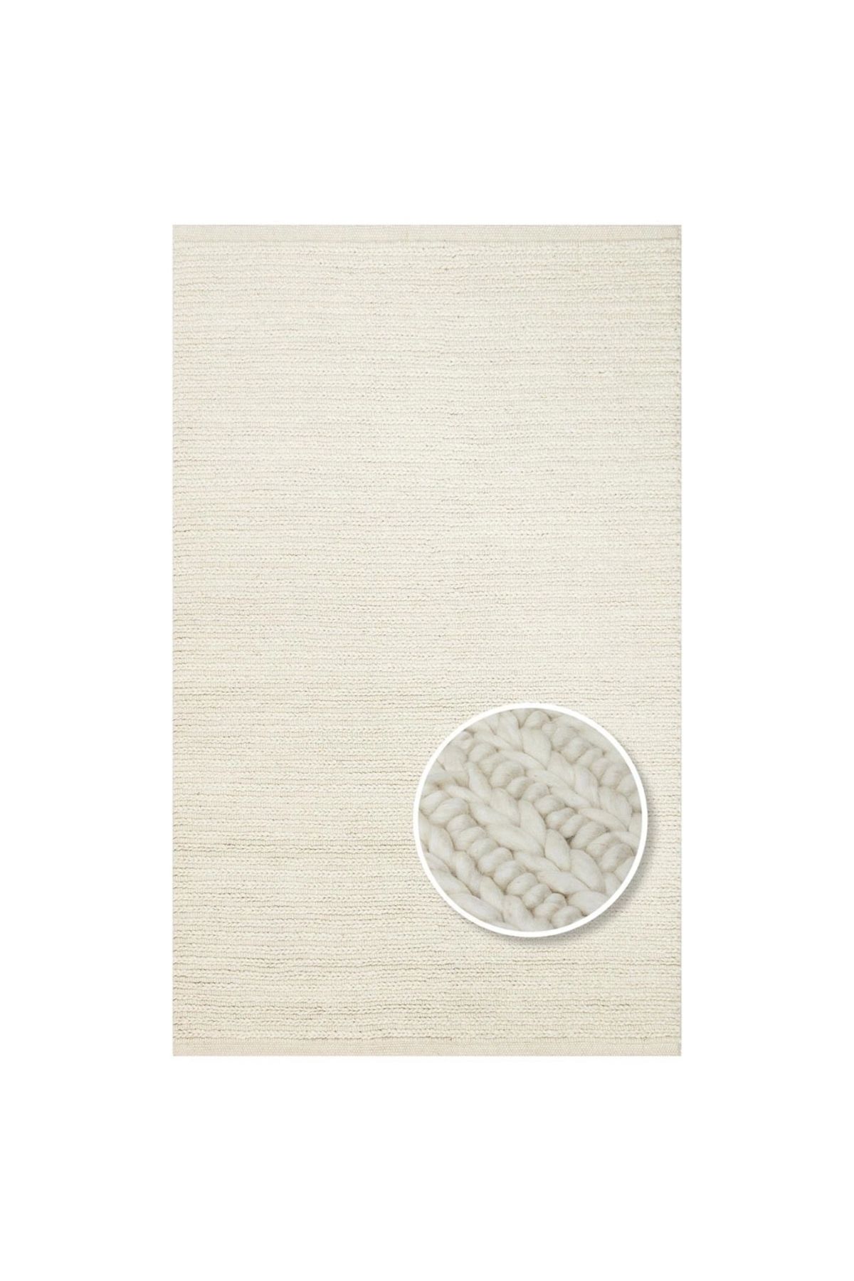 Eko Halı Eko Halı Jade JD 07 White Naturel Kazak Örgü Desenli El Dokuma Örgü Halı