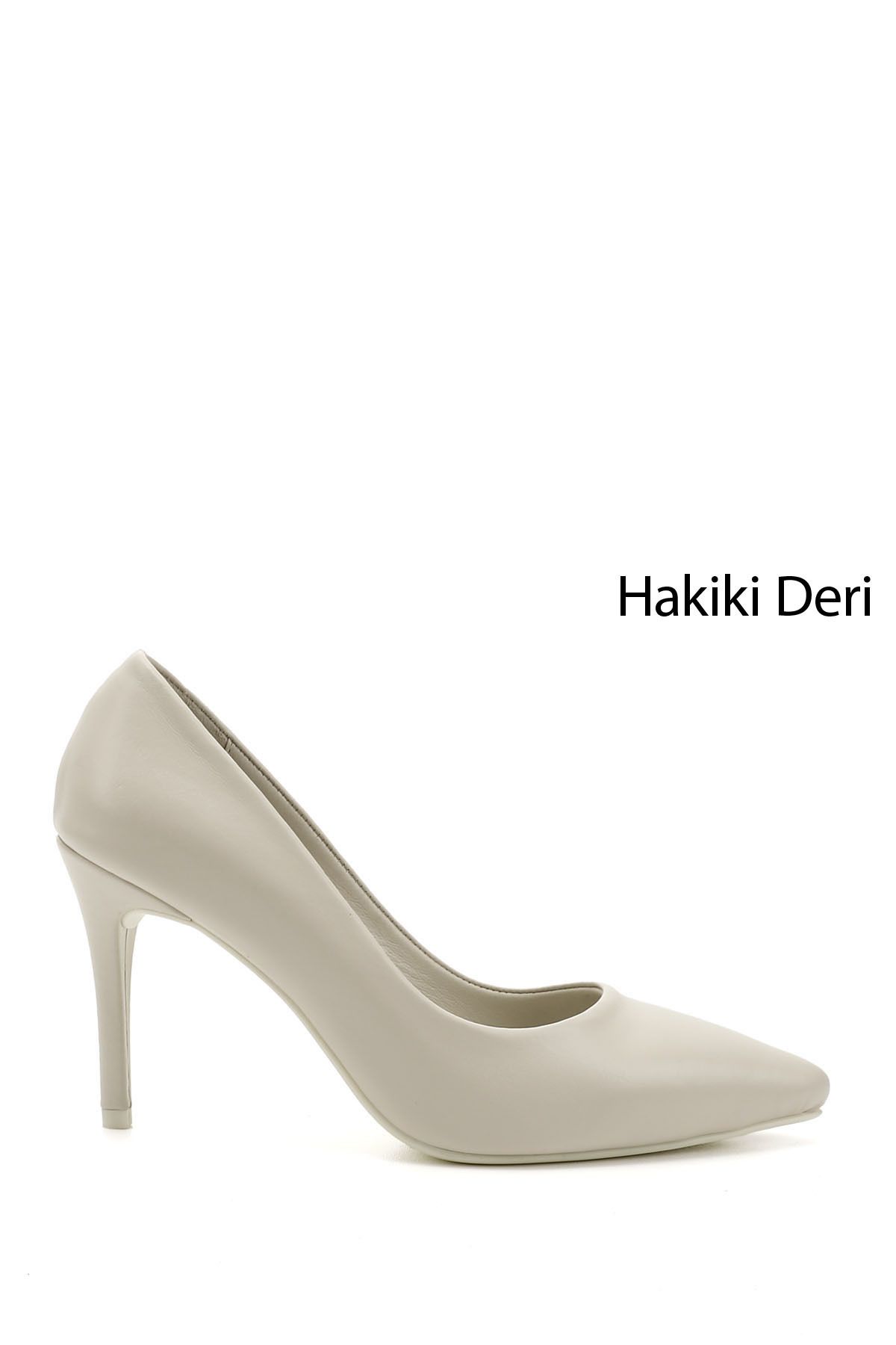 GÖNDERİ(R) Kadın / Kız Bej Sivri Burun İnce Topuklu Hakiki Deri Stiletto