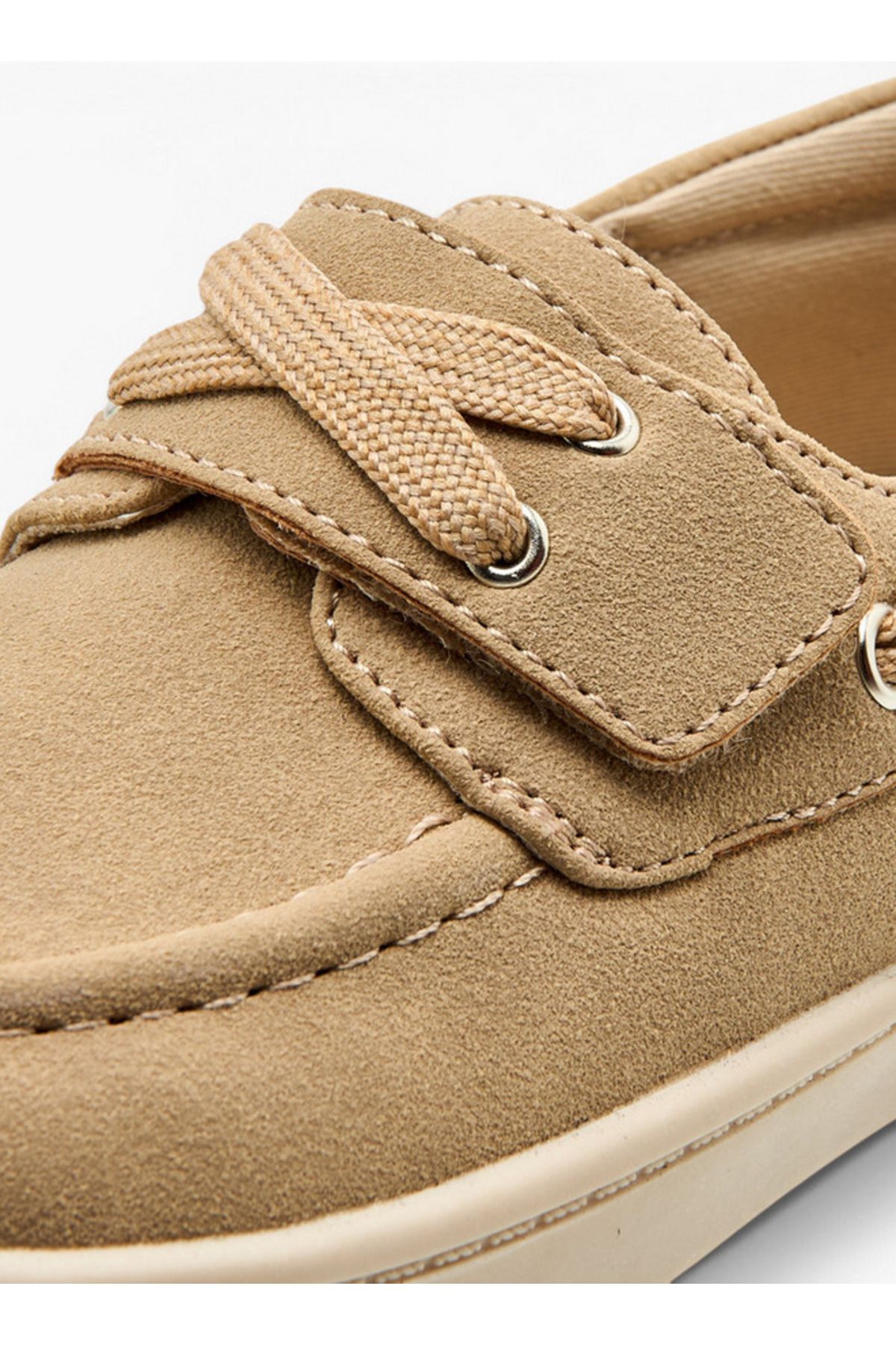 Juniors-Lace Detail Loafers with Hook and Loop Closure 4