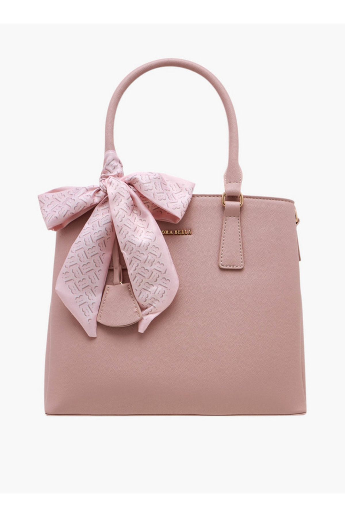 Flora Bella by Shoexpress-Scarf Accent Tote Bag with Double Handle and Zip Closure 3