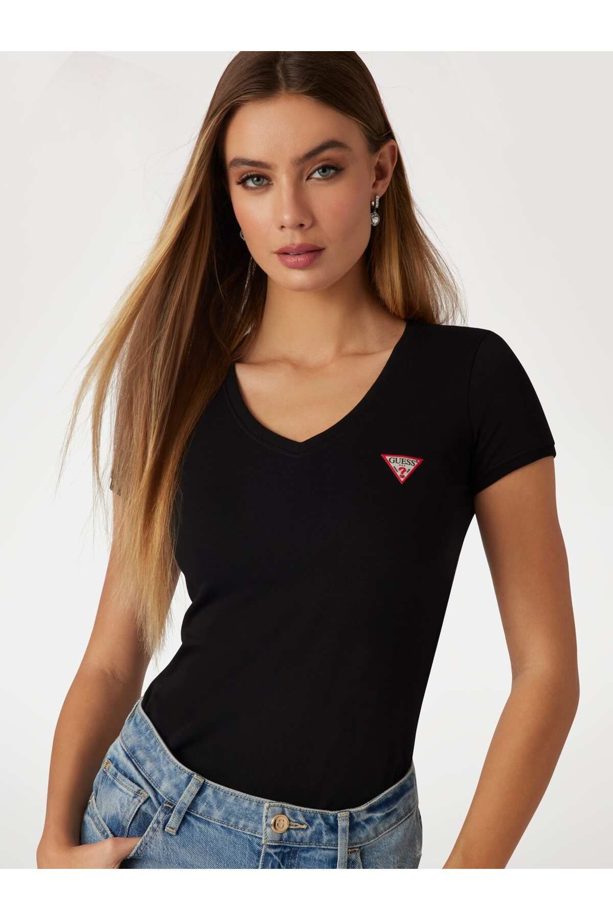 Guess Small Triangle Logo Stretch T-shirt