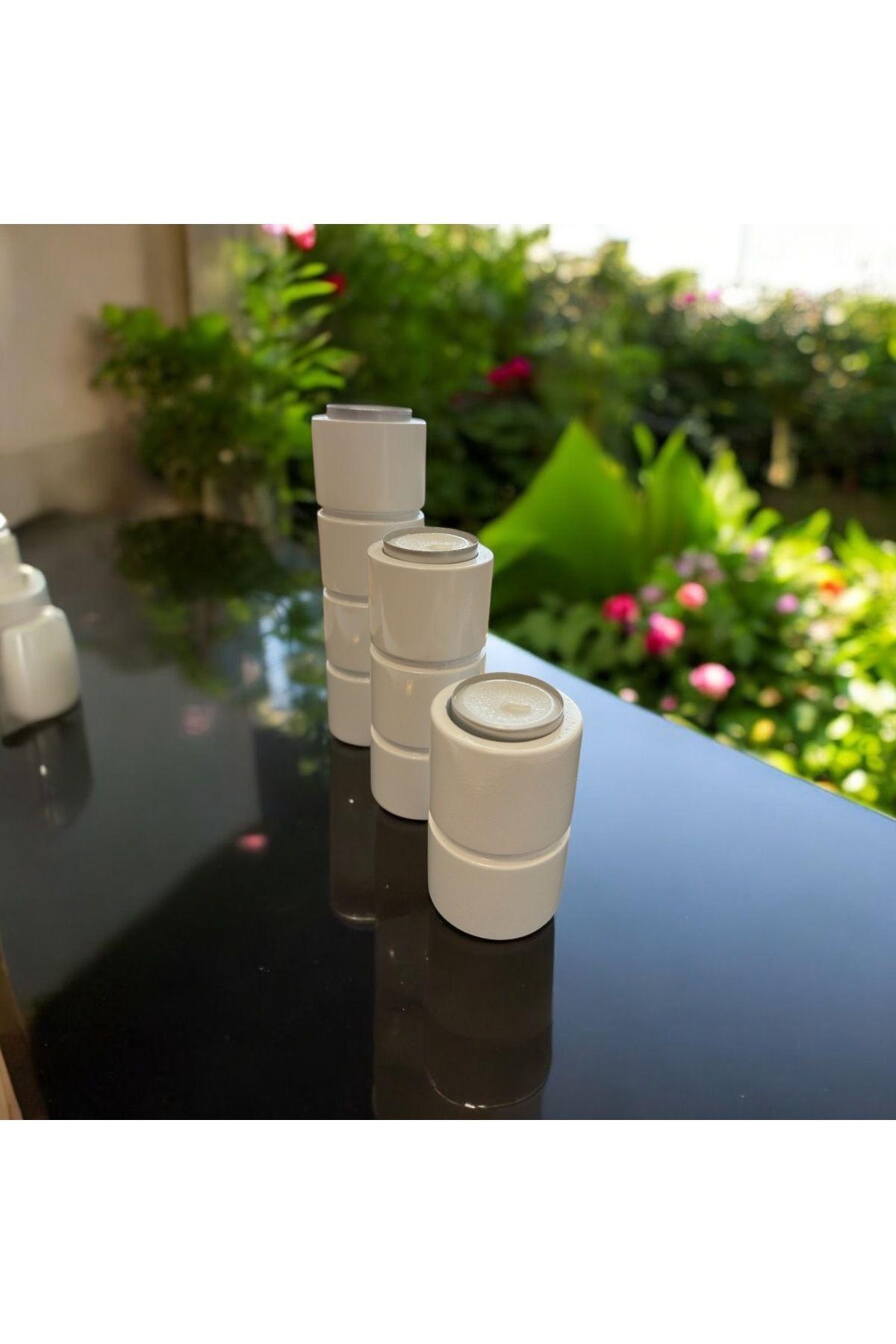 Sienta Home Dekoratif Ahşap Silindir 3’lü Mumluk - Şamdan Doğal Gürgen Ağacı