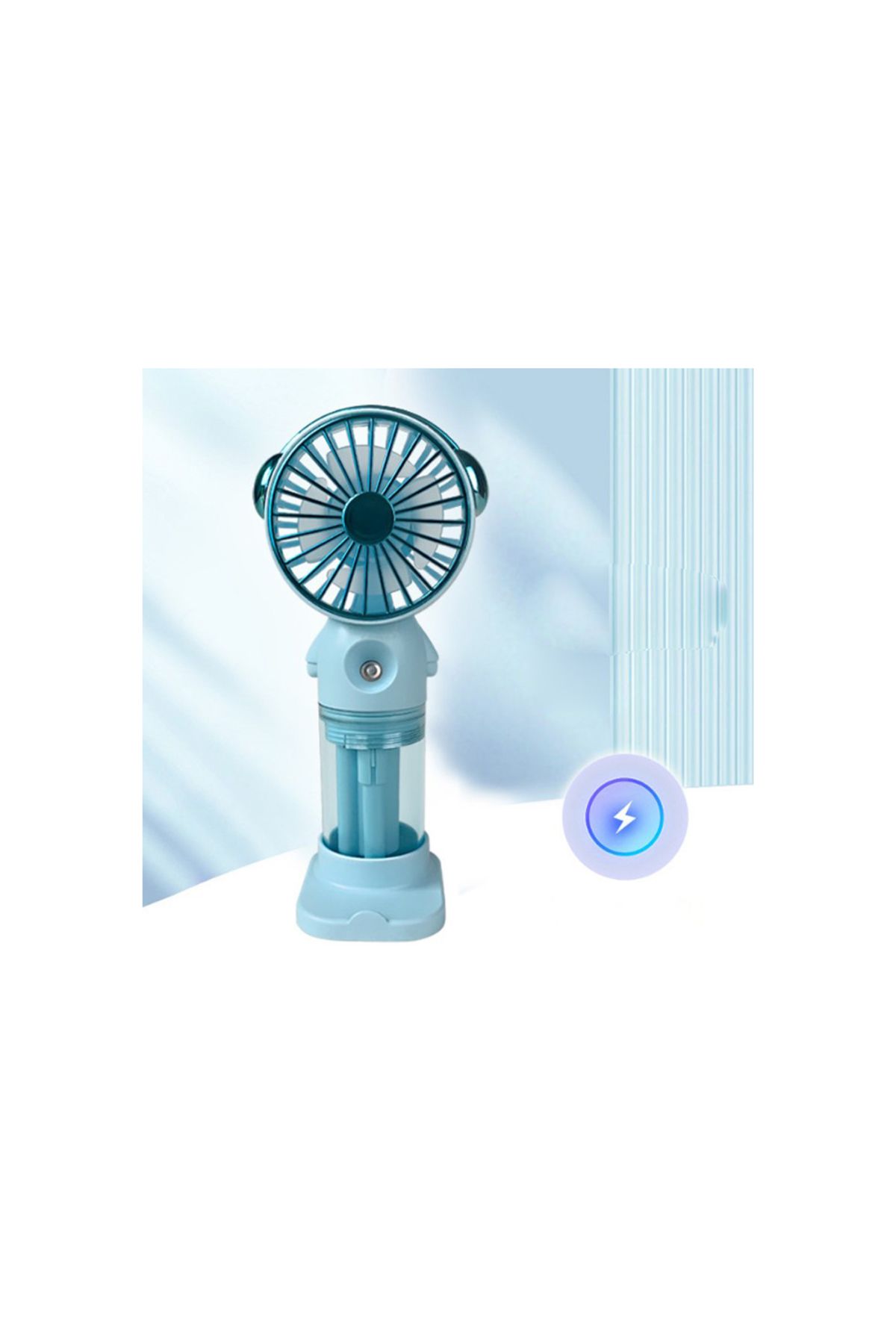 Paras Ticaret USB Şarjlı 3 Mod lu Buharlı ve Buharsız Çalışan El Fanı Telefon Tutuculu Fan (EBAT: 14,7 cm x 6 cm)