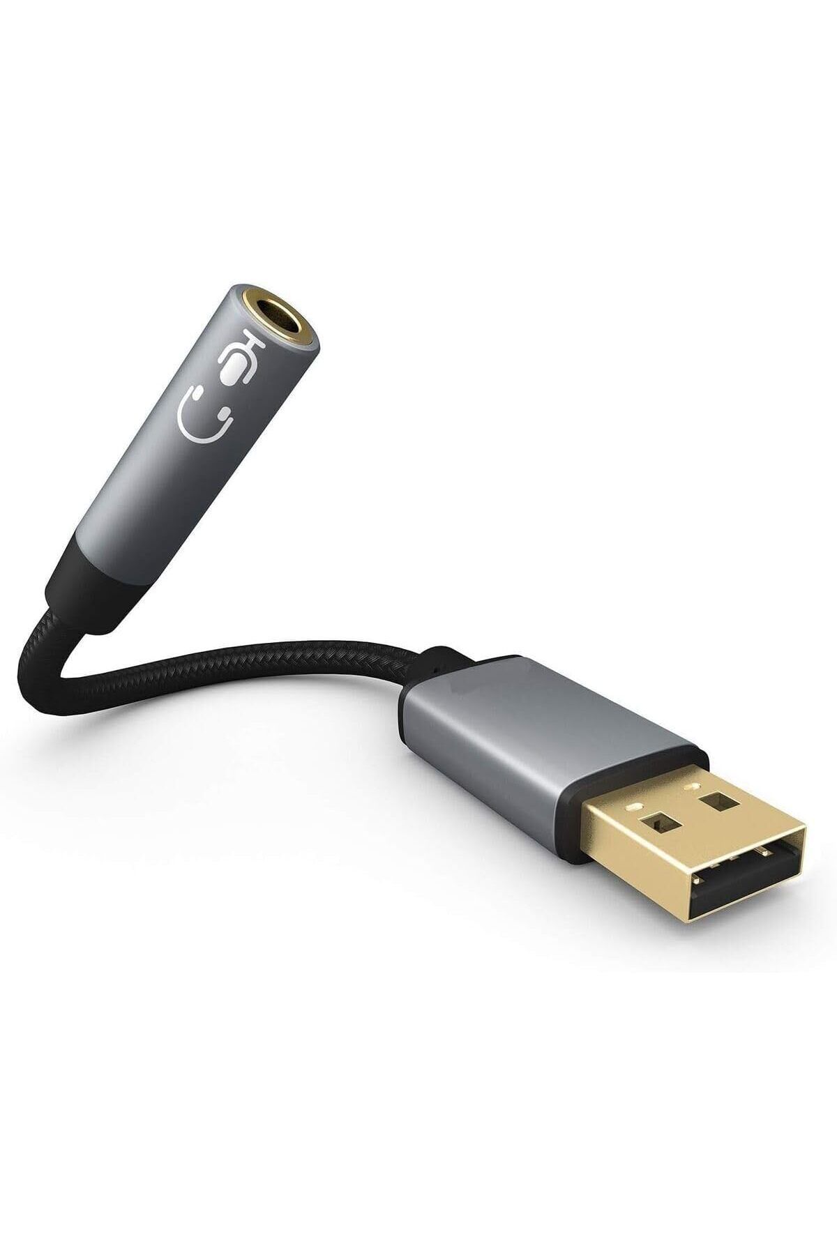 ÇAĞUR Eser Trend USB To 3.5mm Jack Çevirici Dönüştürücü Kulaklık ve Mikrofon Destekli USB To Aux D