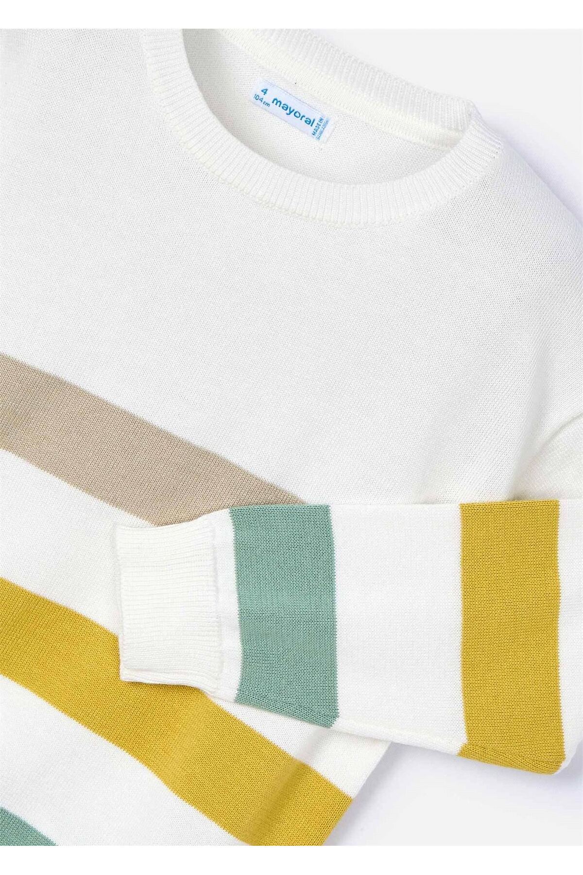 MAYORAL-Boy's Striped Sweater Ecru-Yellow 3366 4