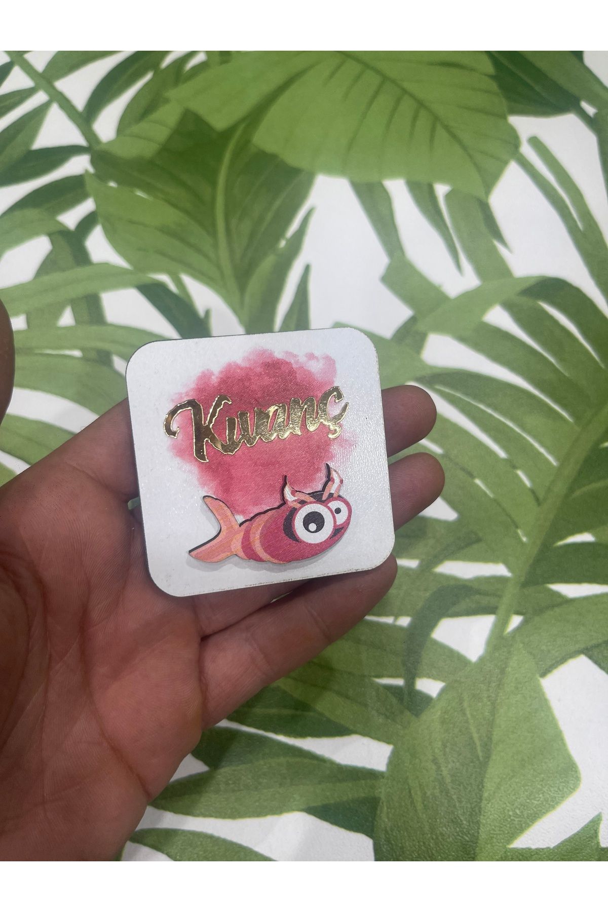 ELF REKLAM Figürlü Kişiye Özel Ahşap Baskılı Pleksi Yazılı Magnet 10 Adet