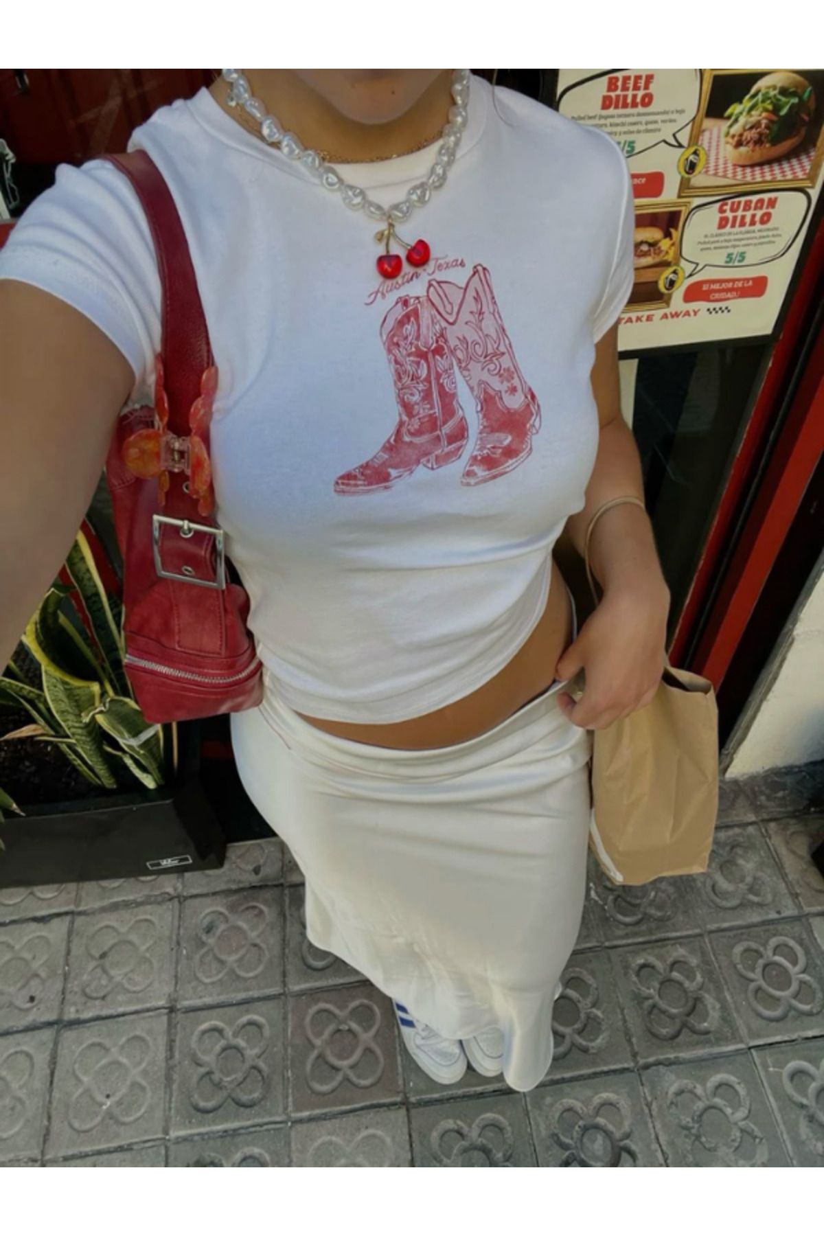 DEEFWEAR DREICH COWGIRL BASKILI BEYAZ CROP